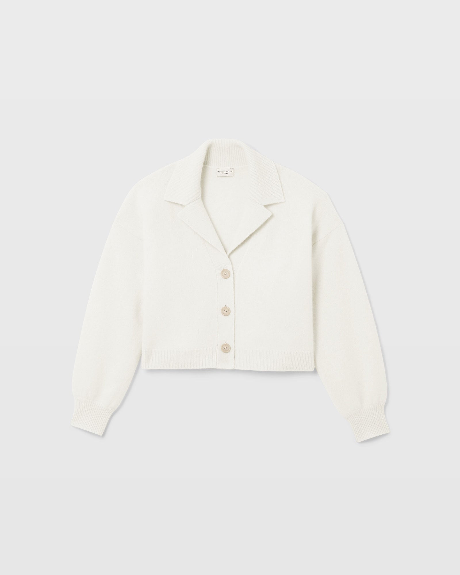 CLUB MONACO - Cardigan en cachemire court - Mélange d'ivoire