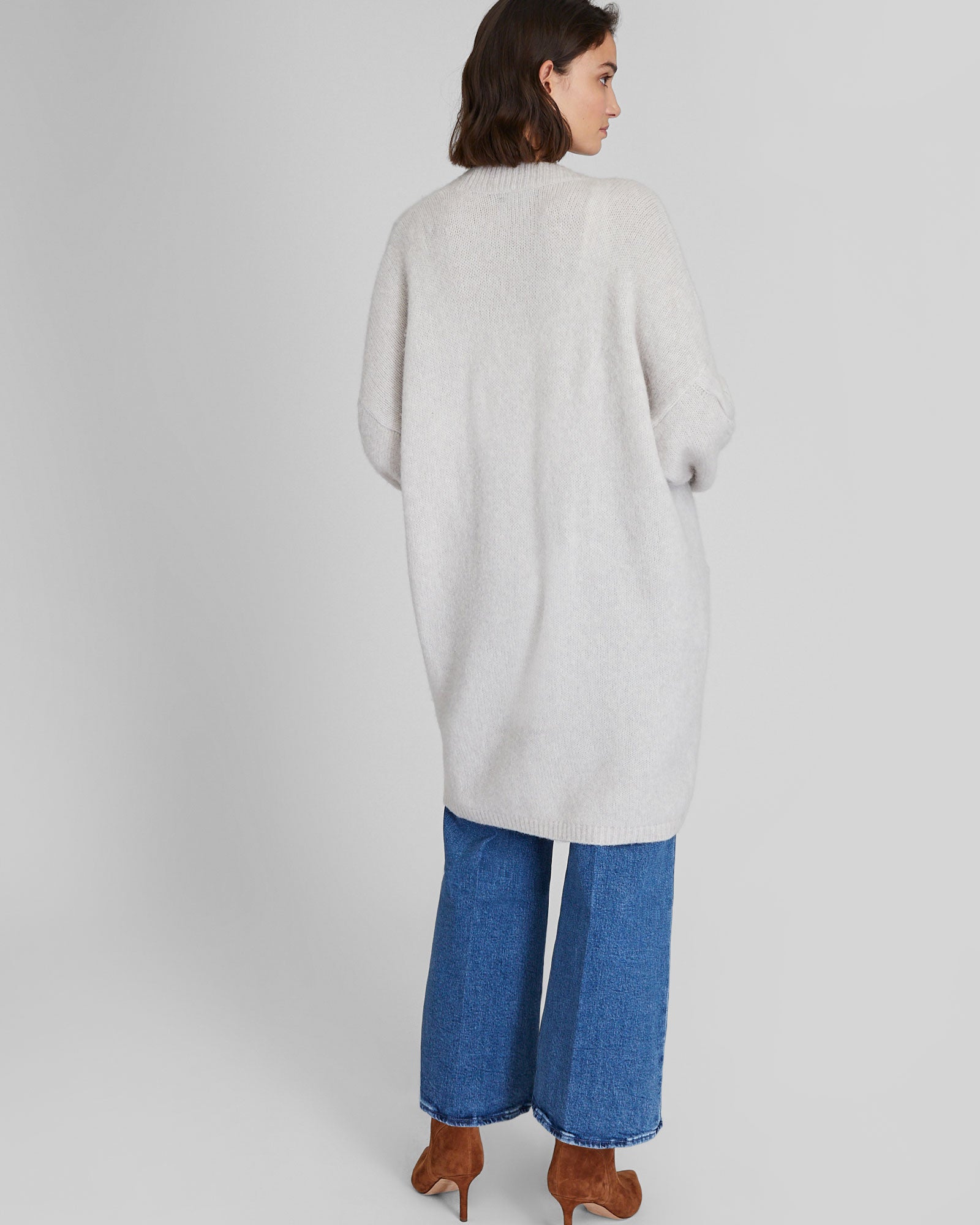 CLUB MONACO - Cardigan surdimensionné - Gris Chiné Clair