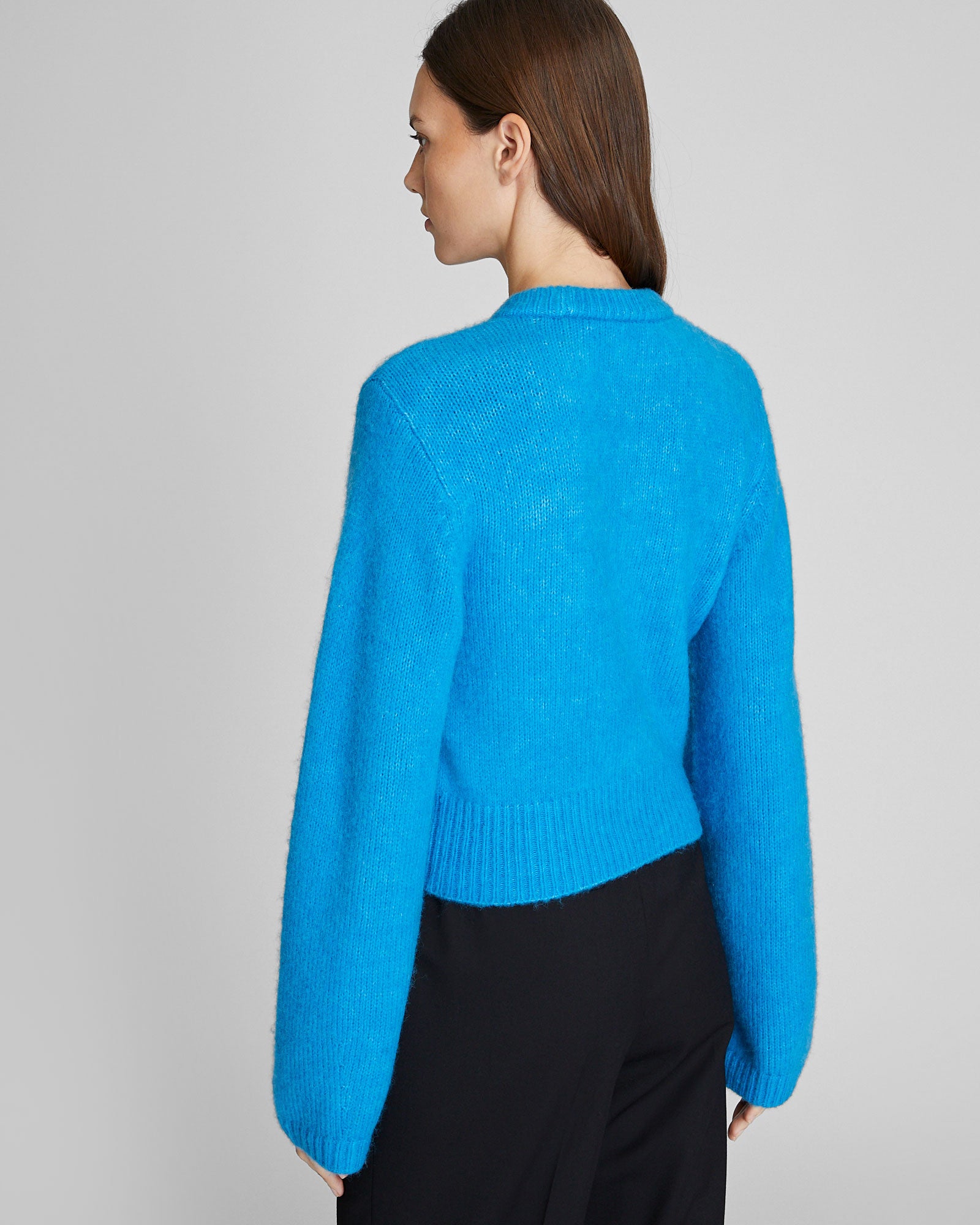 CLUB MONACO - Cropped Relaxed Crewneck - Blue