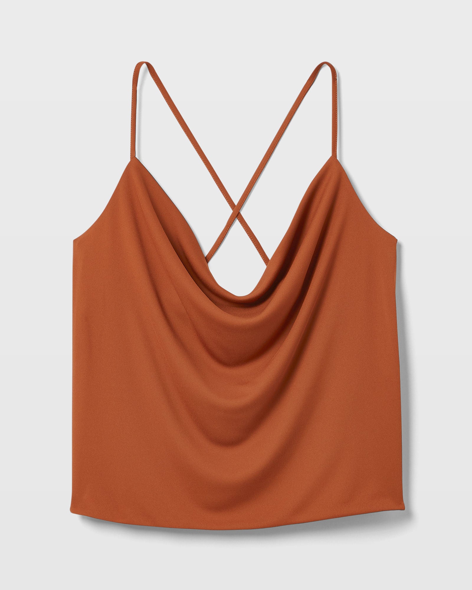 CLUB MONACO - Cowl Neck Matte Jersey Cami - Tortoise Amber