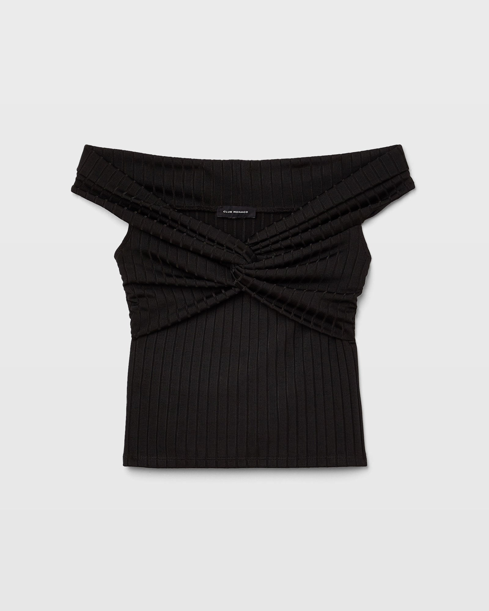 CLUB MONACO - Haut torsadé à col en V ouvert - Noir