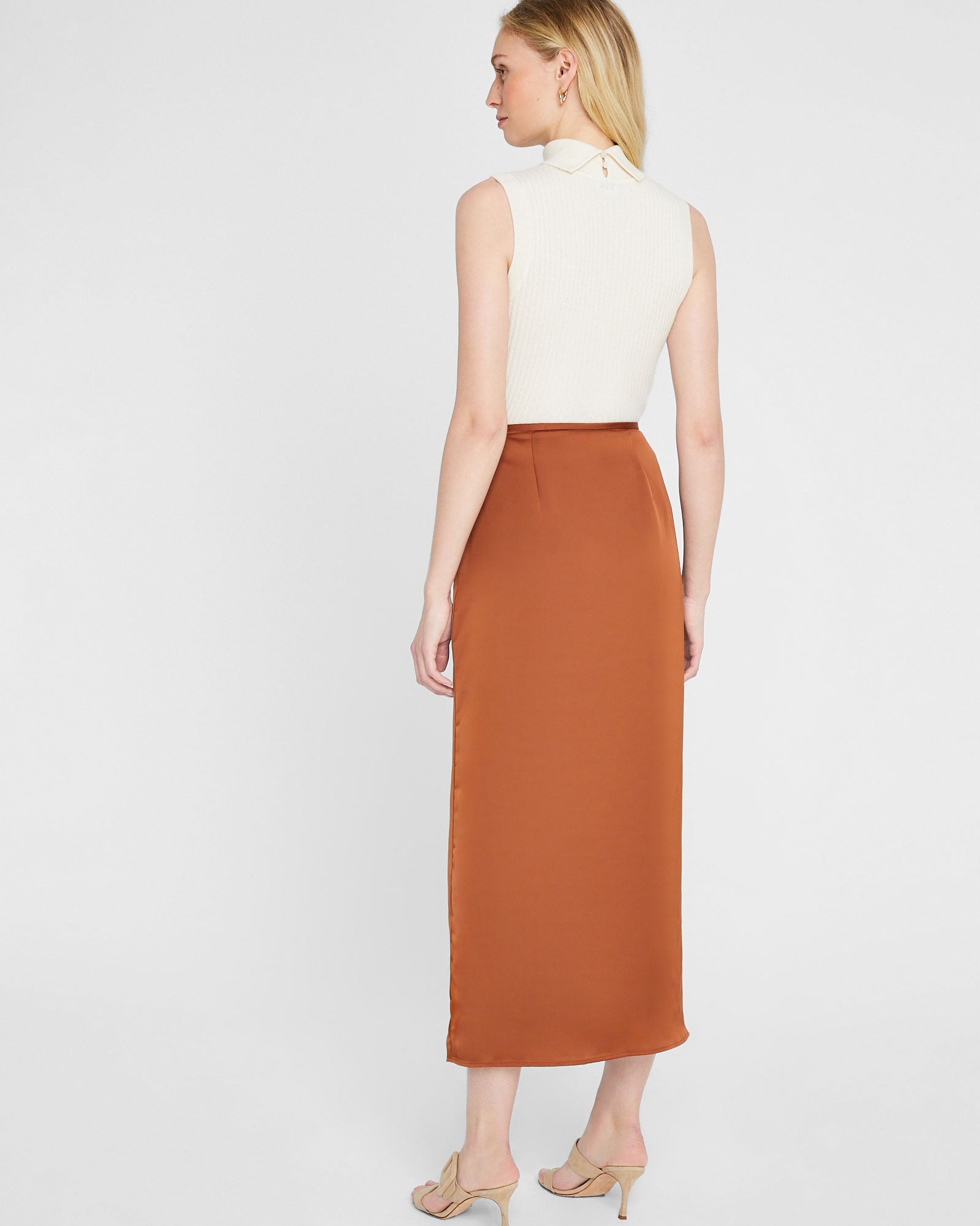 CLUB MONACO - Jupe longue Trycia - Tortue Ambre