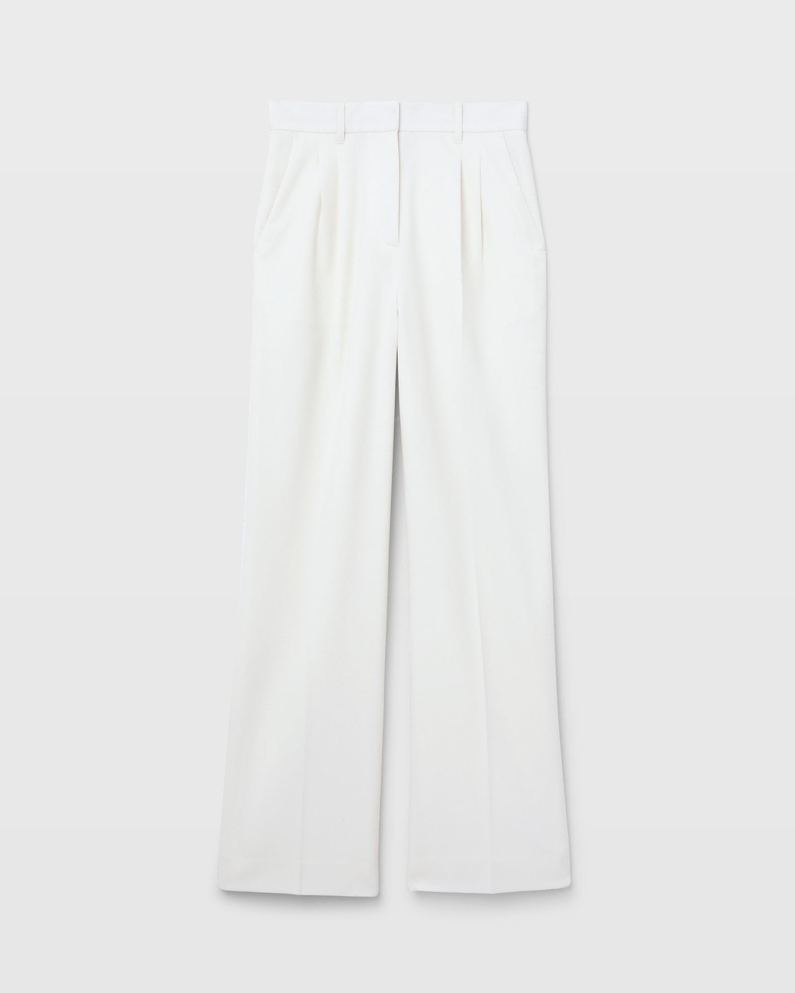 CLUB MONACO - Pantalon à plis en laine légère - Blanc Cassé