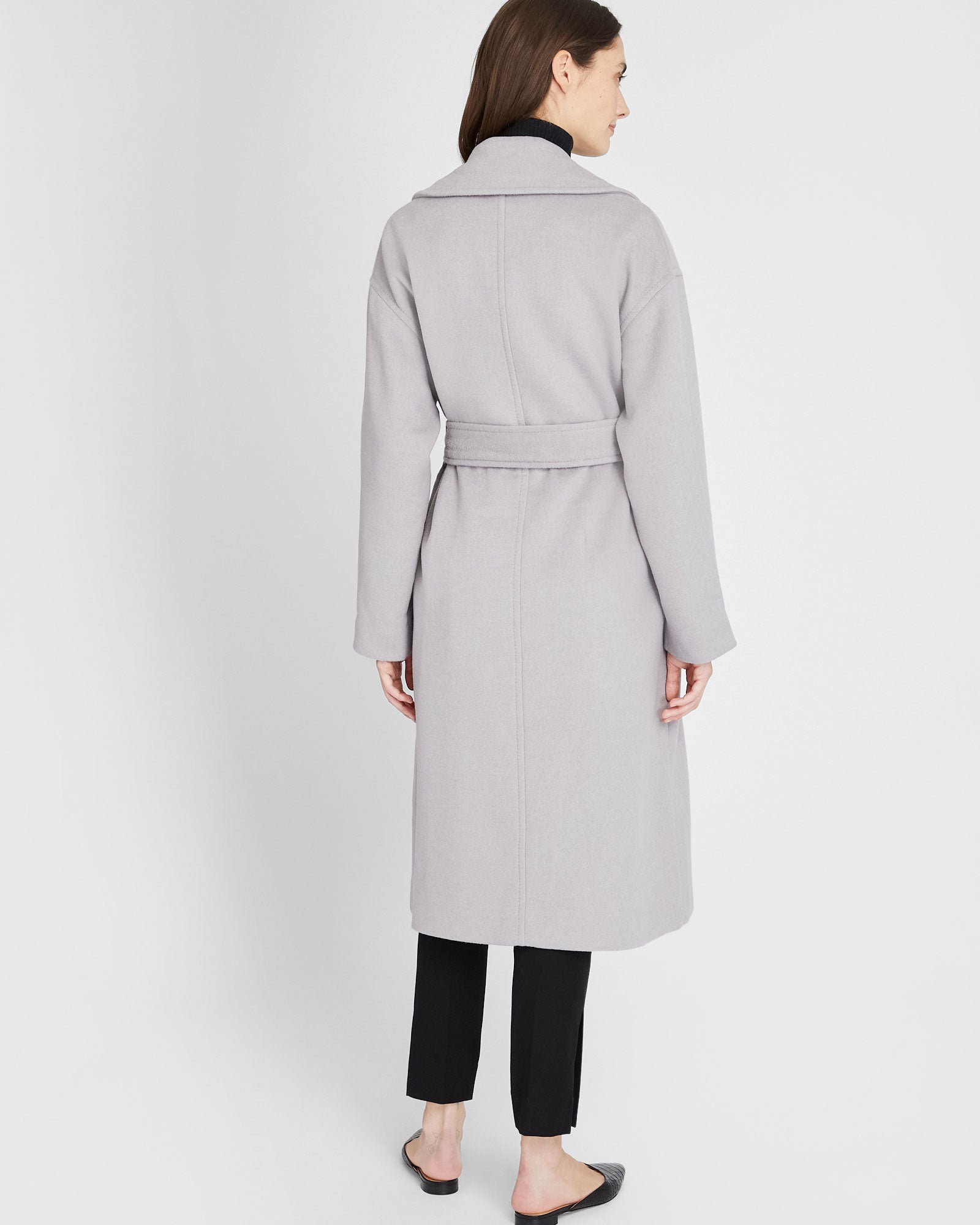 CLUB MONACO - Tie Waist Wrap Coat - Soft Lavender