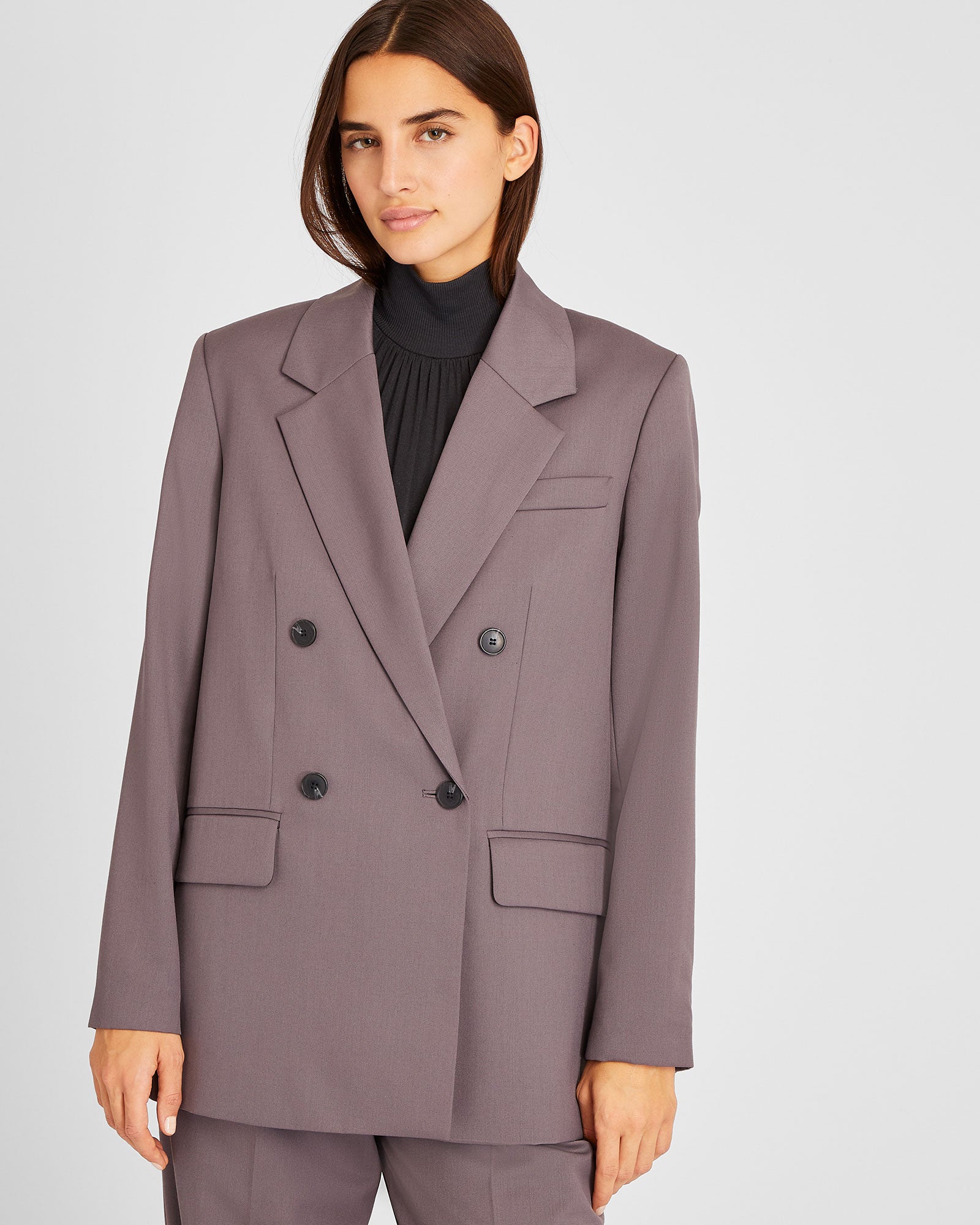 CLUB MONACO - Blazer décontracté en laine légère - Violet foncé