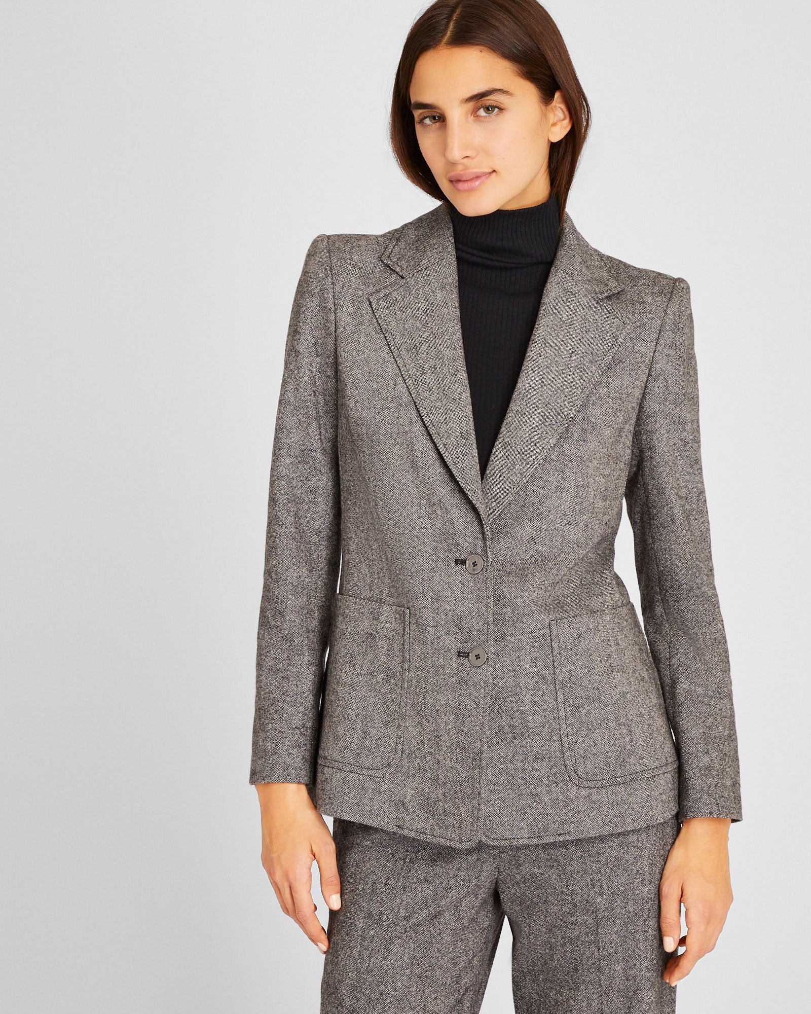 CLUB MONACO - Textured Patch Pocket Blazer - Black Cream