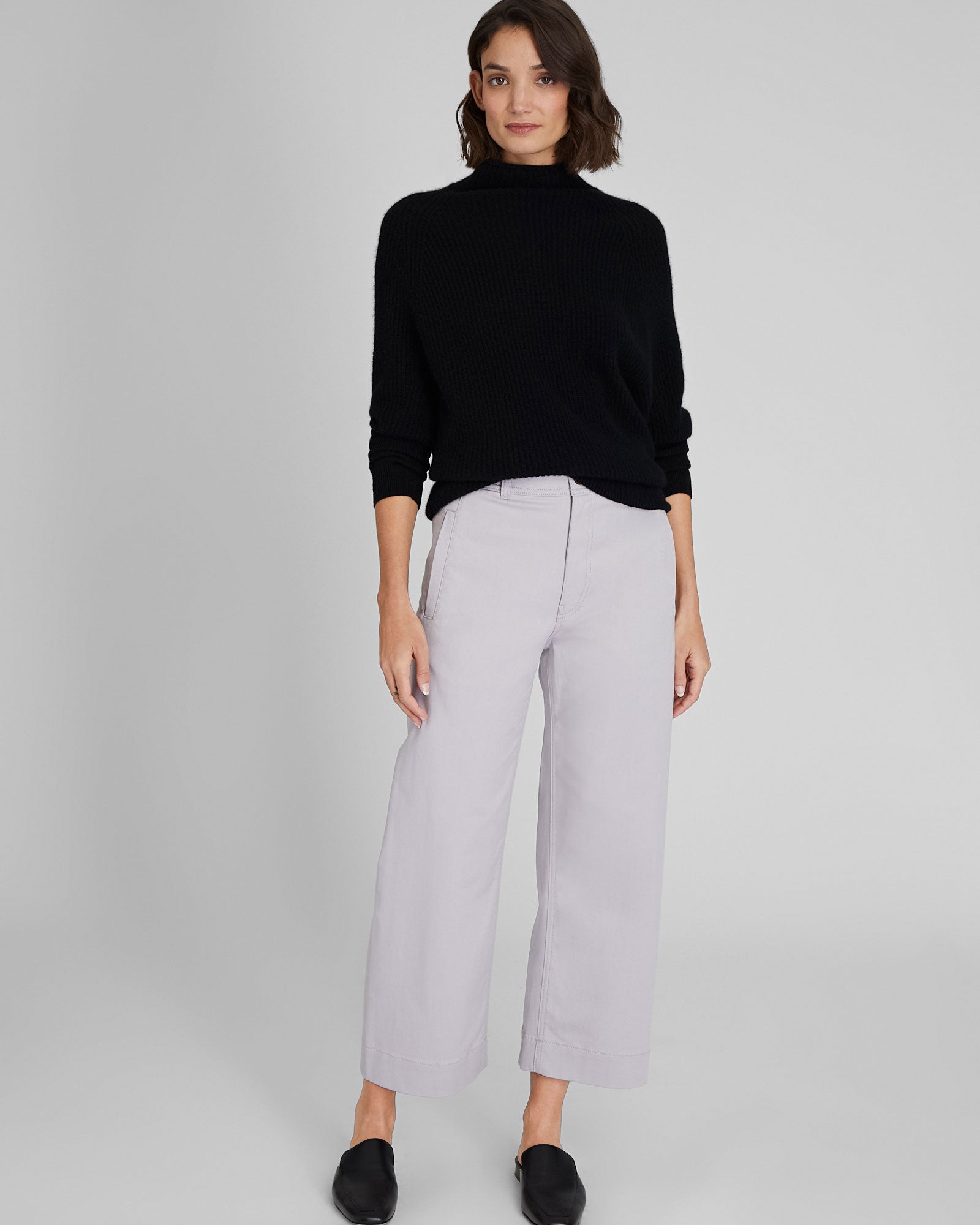 CLUB MONACO - High Rise Cropped Twill Pant - Lavender