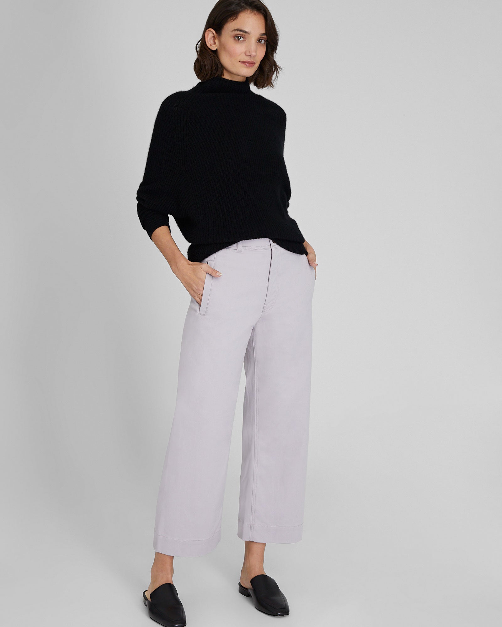 CLUB MONACO - High Rise Cropped Twill Pant - Lavender