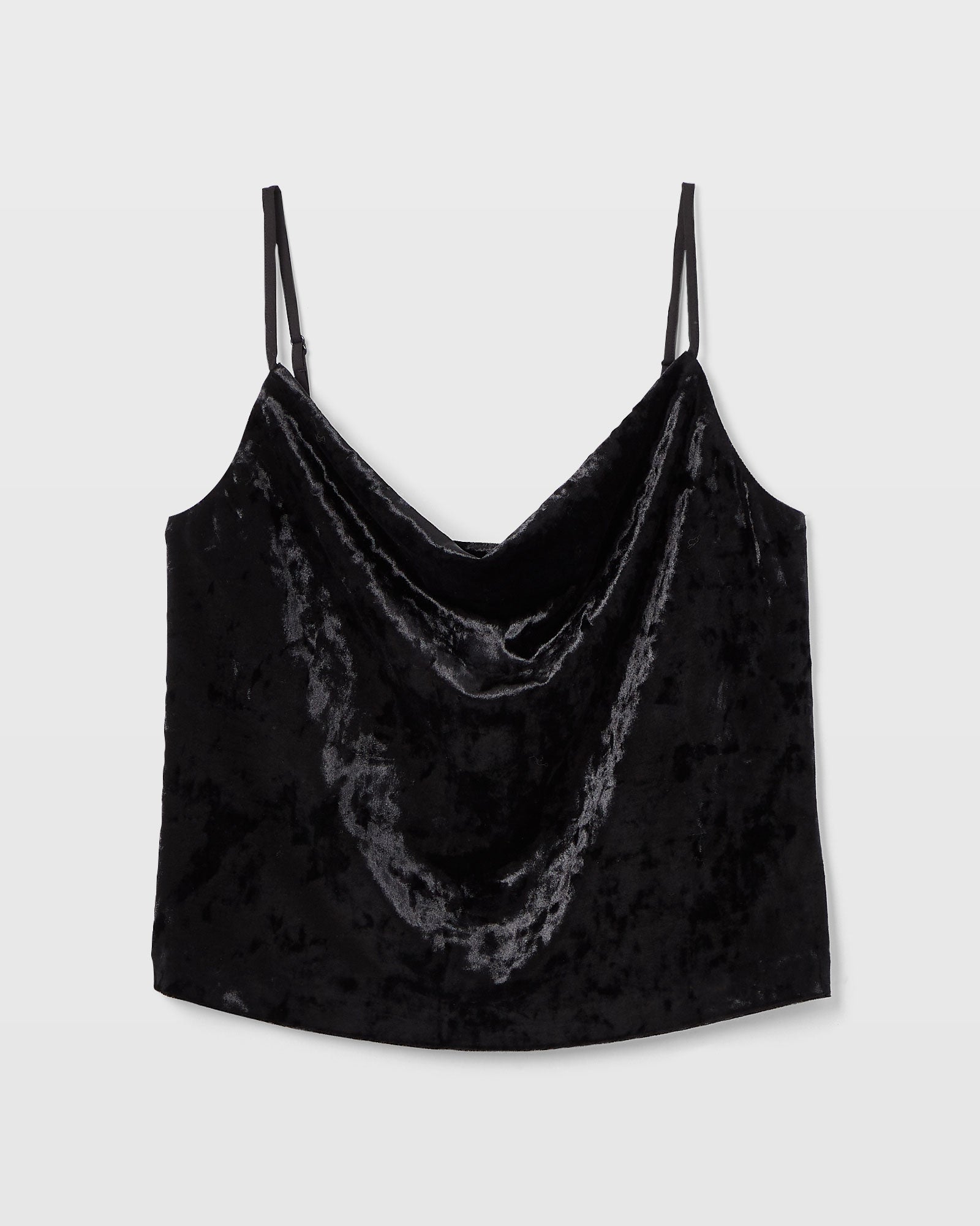 CLUB MONACO - Crushed Velvet Cowl Neck Cami - Black