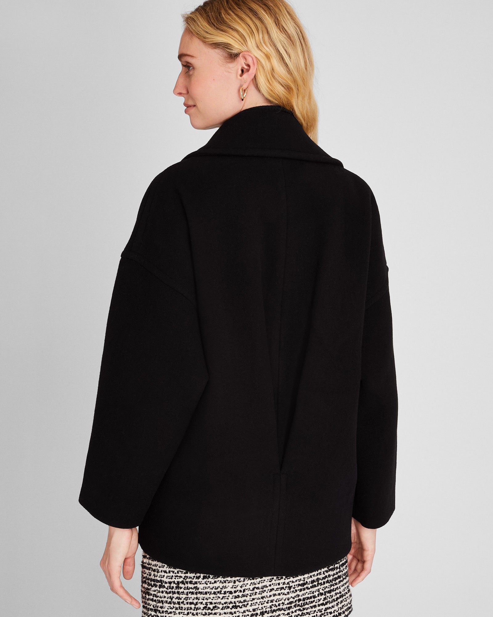 CLUB MONACO - Manteau court croisé décontracté - Noir