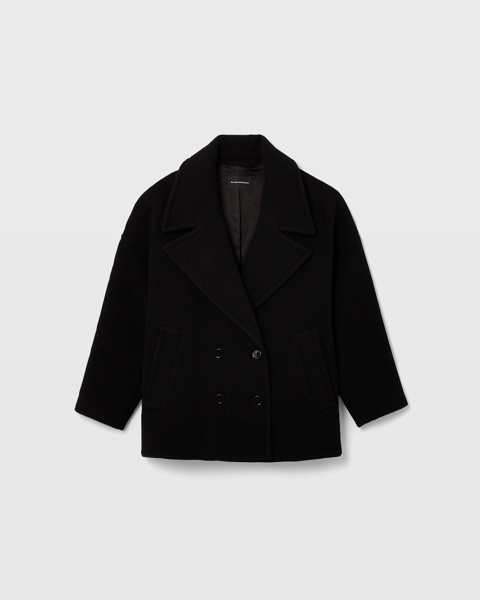 CLUB MONACO - Manteau court croisé décontracté - Noir