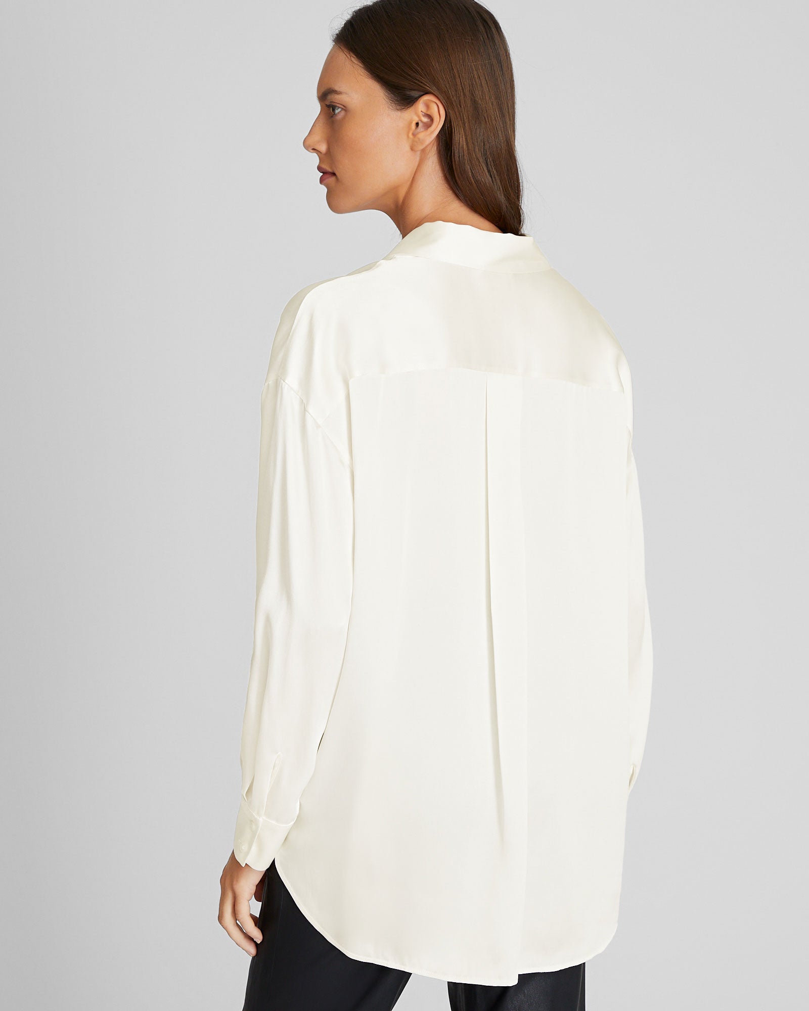 CLUB MONACO - Silk Charmeuse Relaxed Button-Down Shirt - White