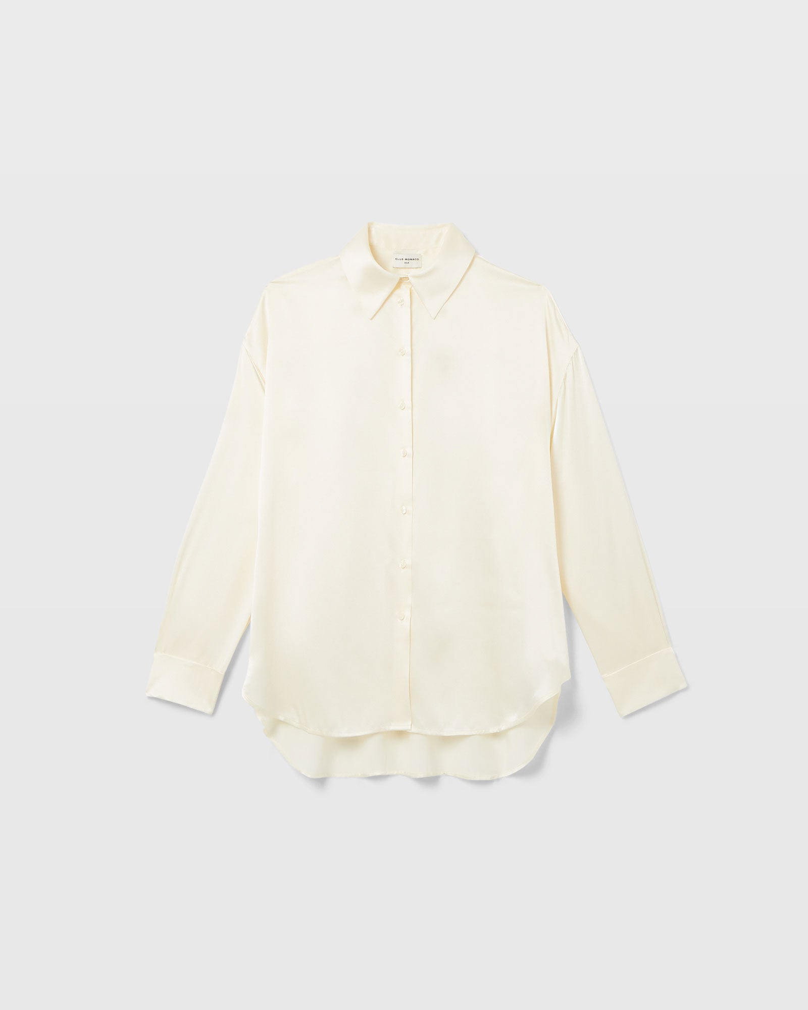 CLUB MONACO - Silk Charmeuse Relaxed Button-Down Shirt - White