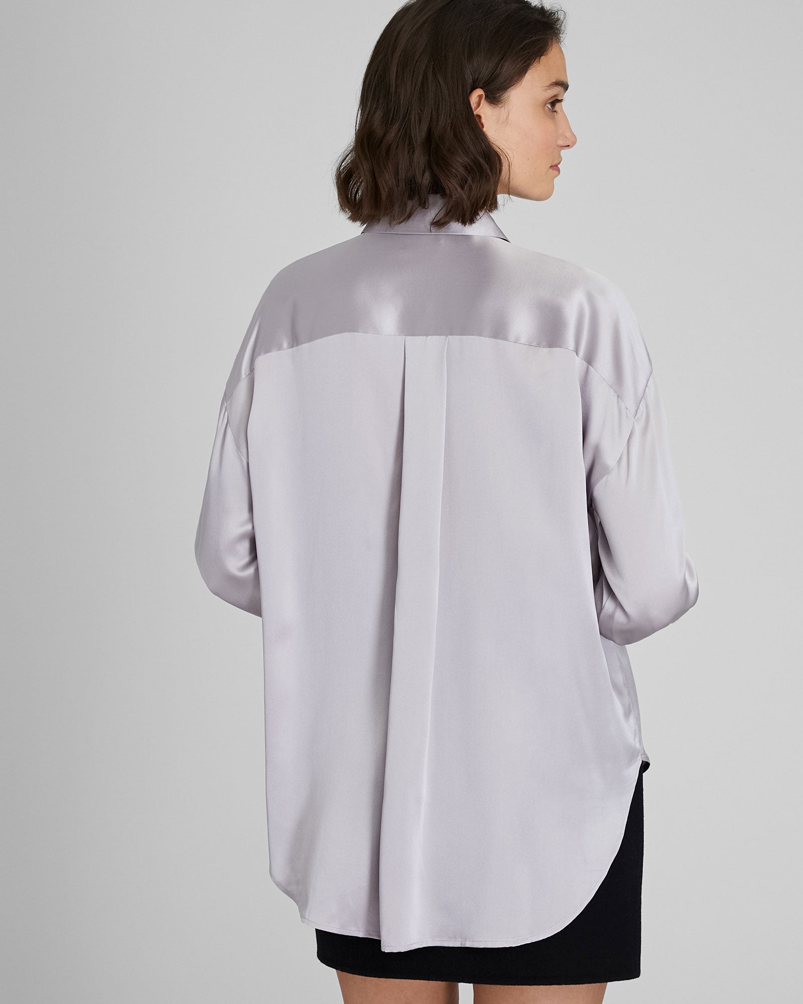 CLUB MONACO - Silk Charmeuse Relaxed Button-Down Shirt - Sweet Lilac