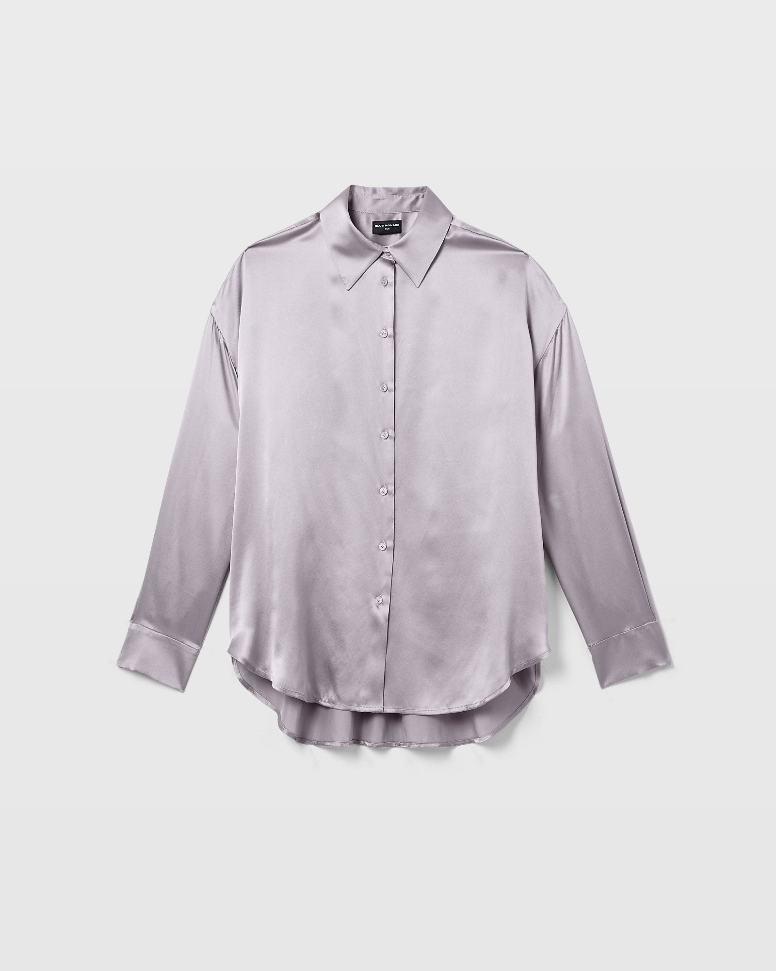 CLUB MONACO - Silk Charmeuse Relaxed Button-Down Shirt - Sweet Lilac