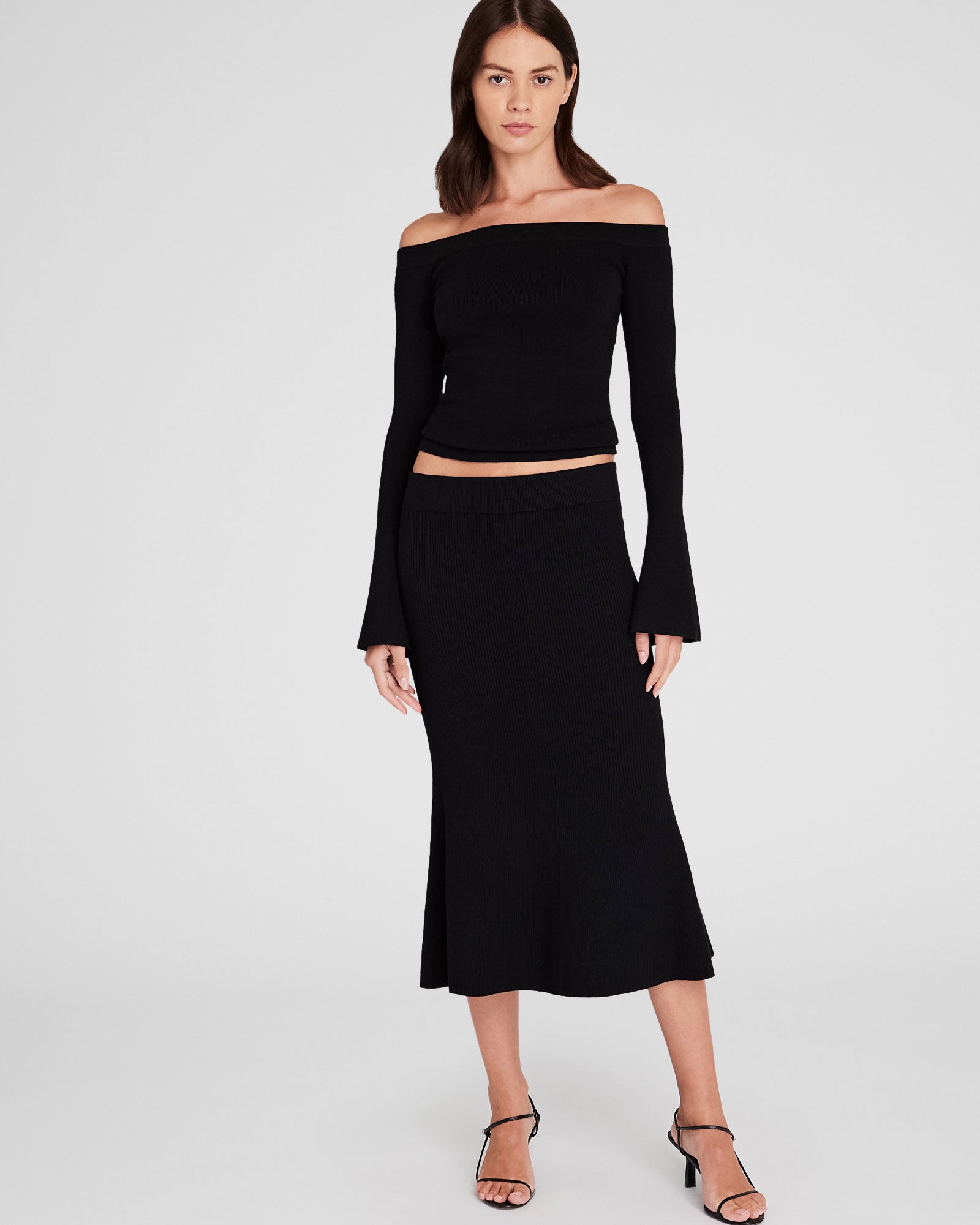 CLUB MONACO - Jupe chandail plissée - Noir
