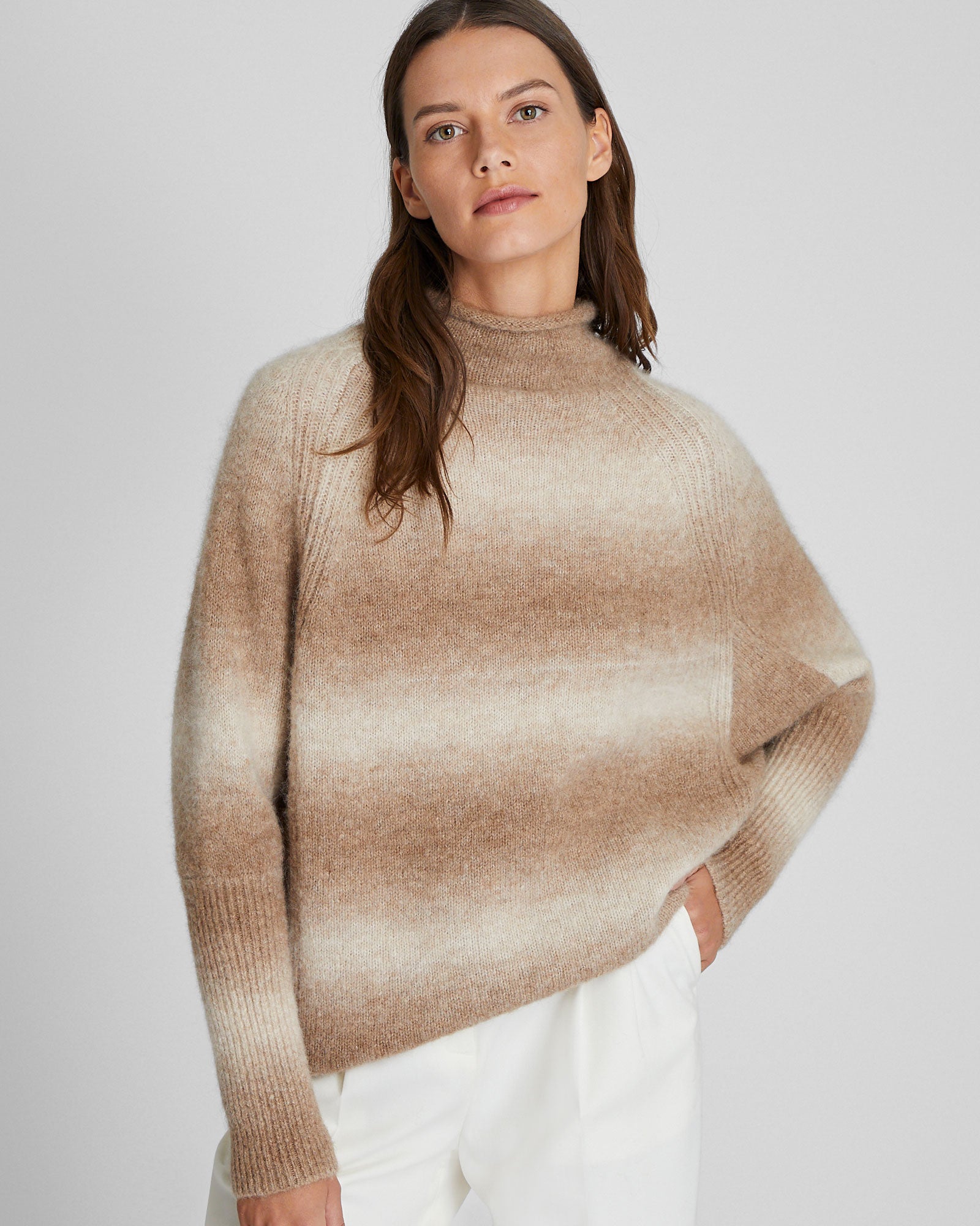 CLUB MONACO - Alpaca Ombré Mockneck Sweater - Neutral