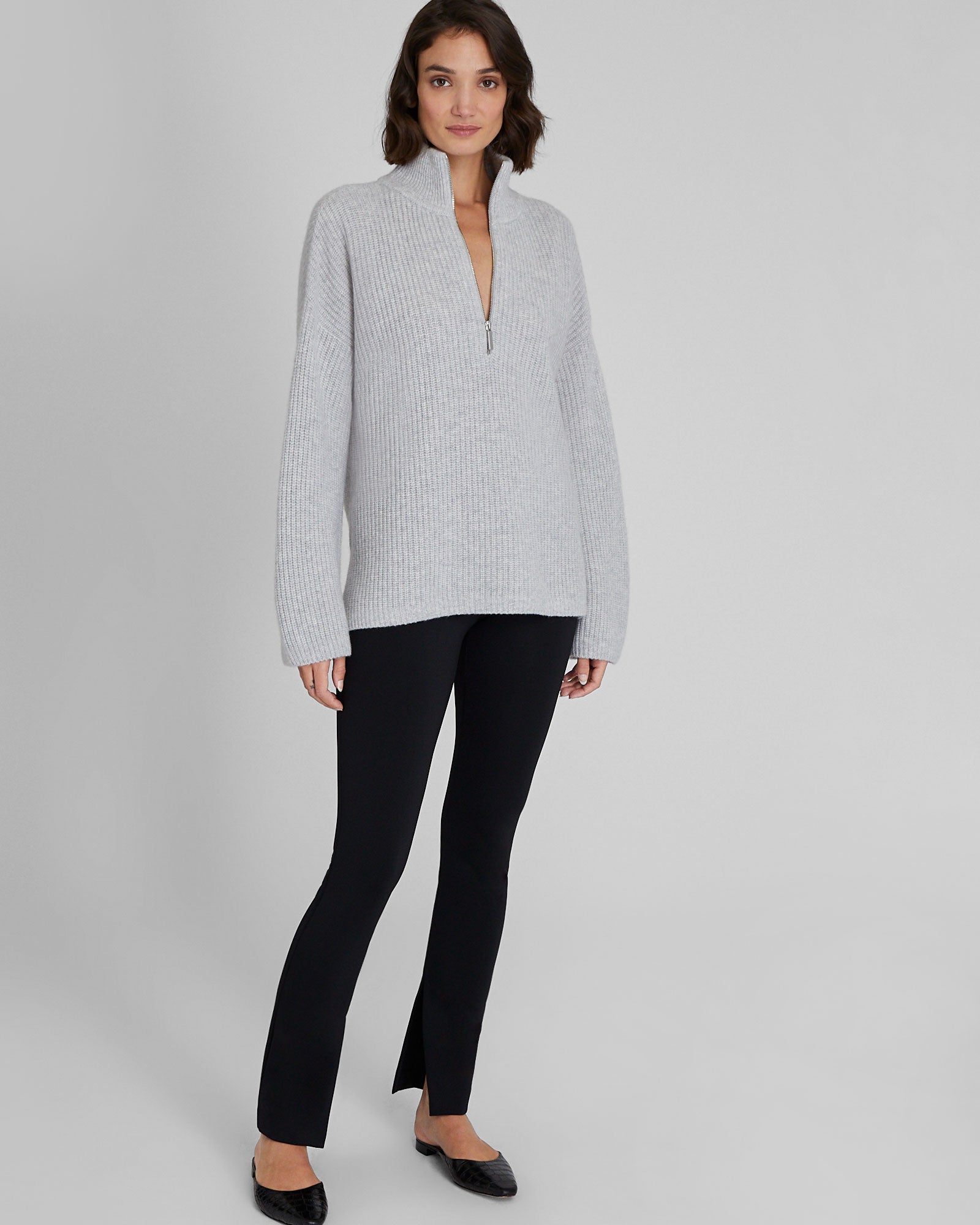 CLUB MONACO - Chandail en cachemire décontracté - Gris Chiné Clair