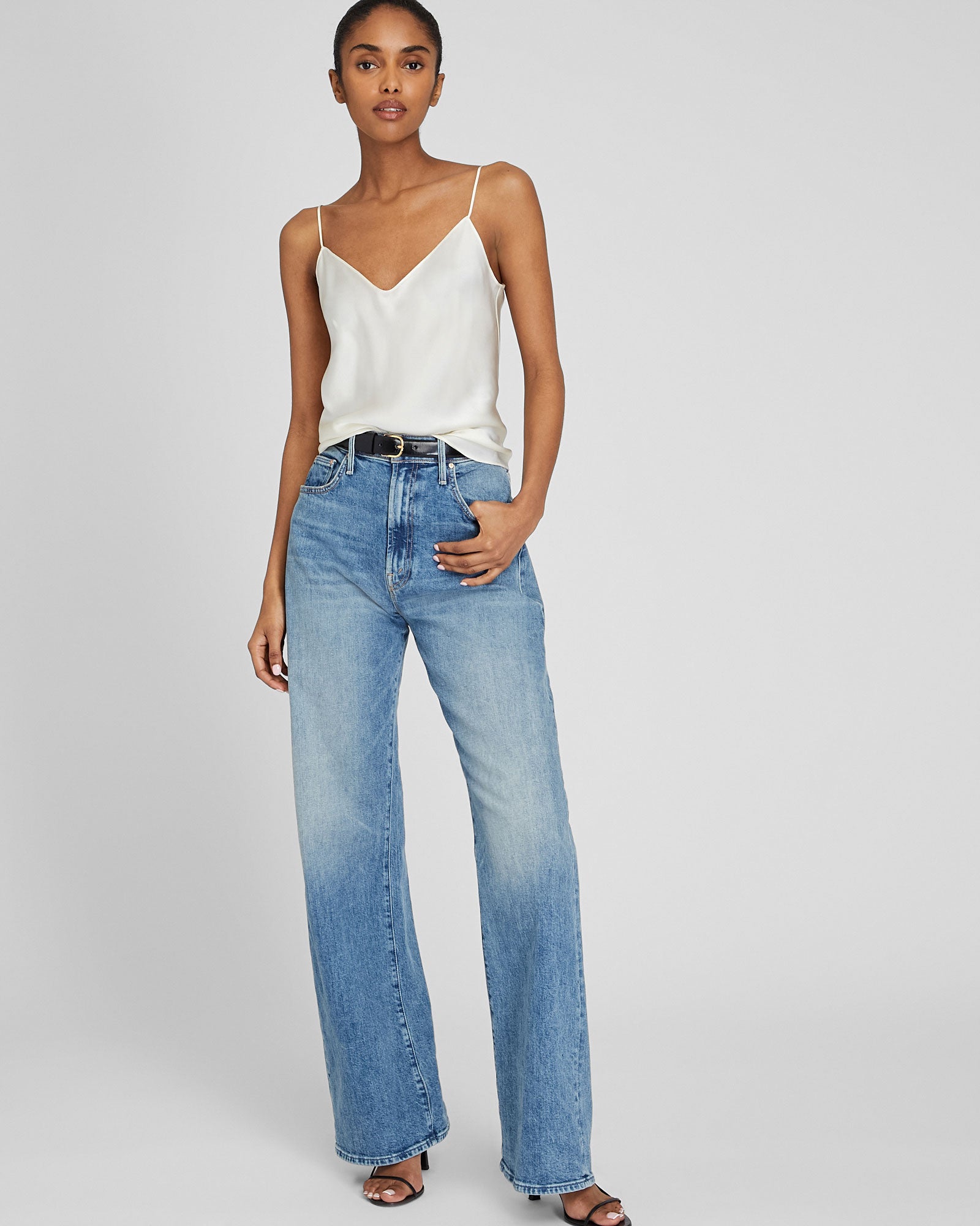 CLUB MONACO - Camisole en soie charmeuse - Blanc