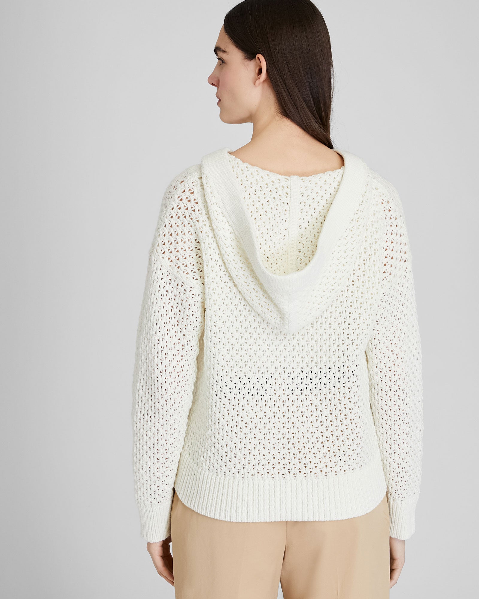 CLUB MONACO - Chandail à capuche en maille - Blanc