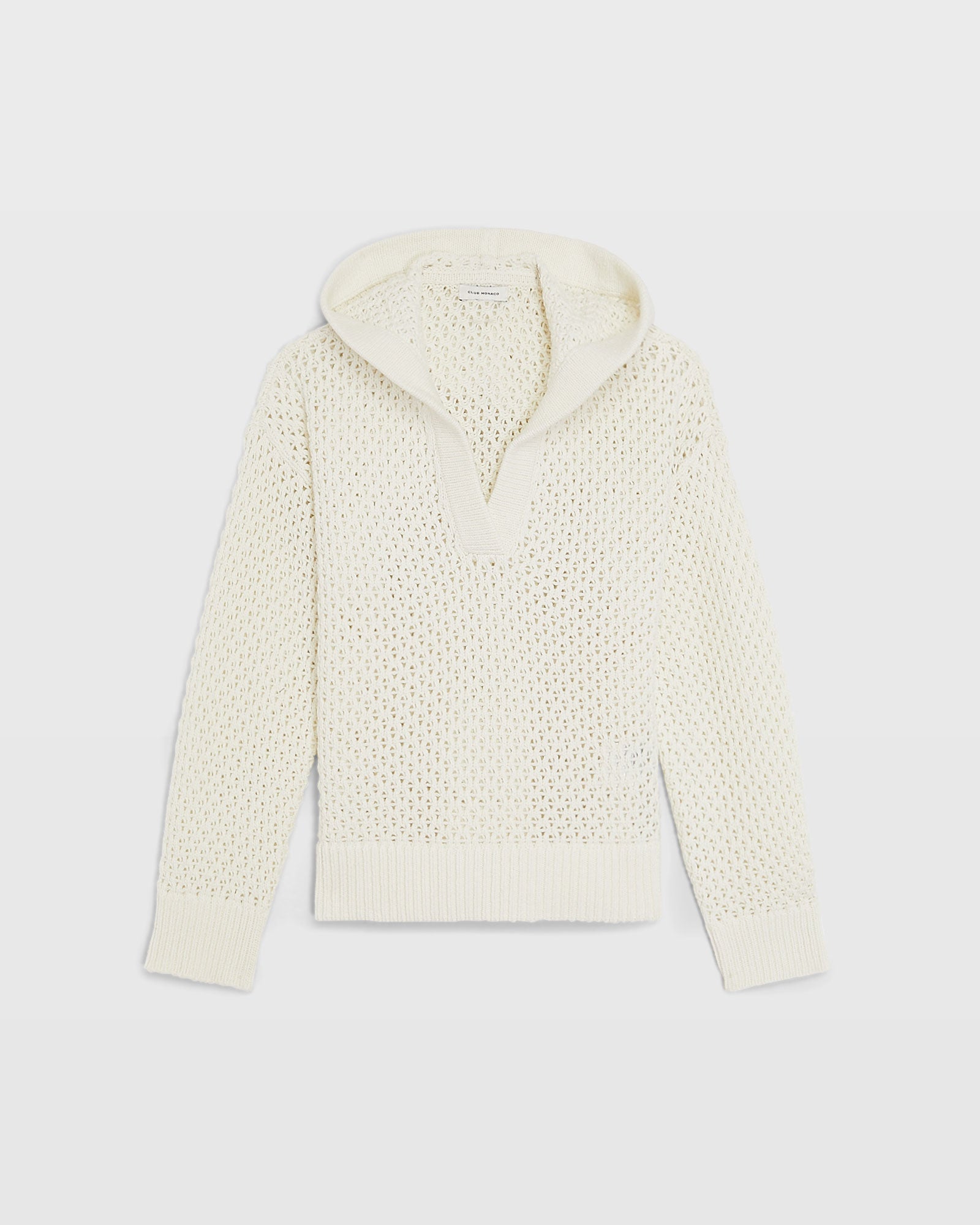 CLUB MONACO - Chandail à capuche en maille - Blanc