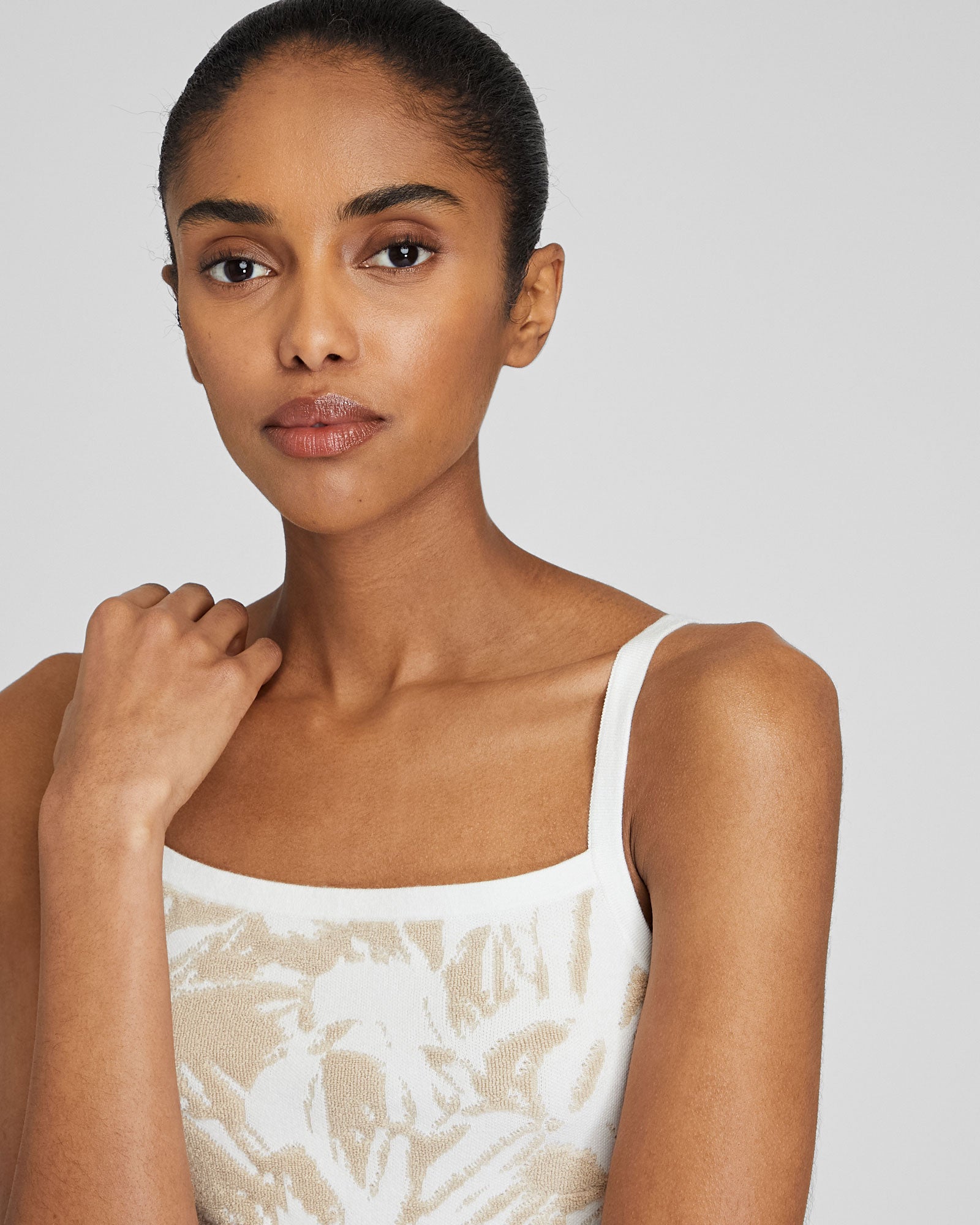 CLUB MONACO - Débardeur chandail en jacquard - Base de flocons d'avoine