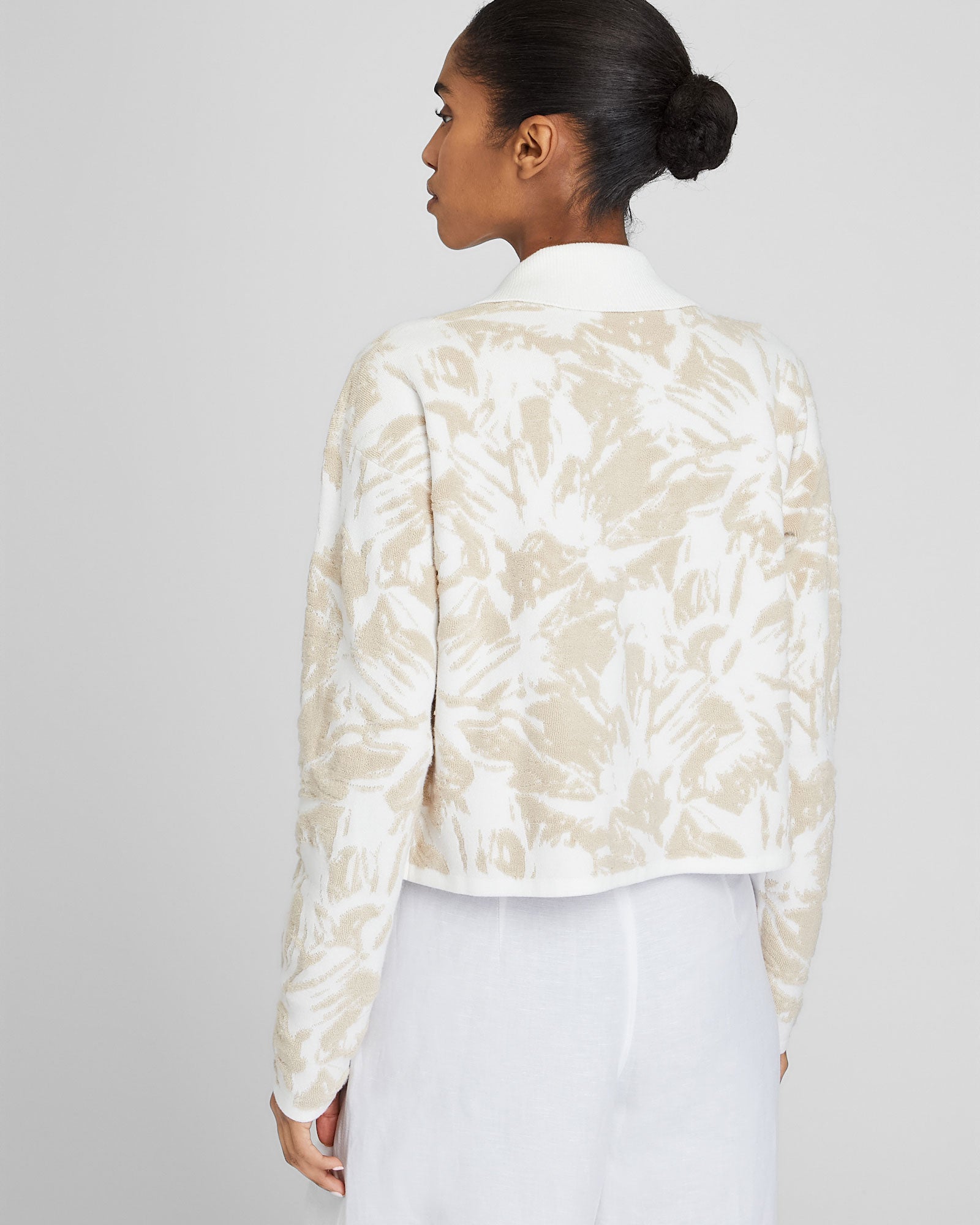 CLUB MONACO - Loop Jacquard Cardigan - Oatmeal Base