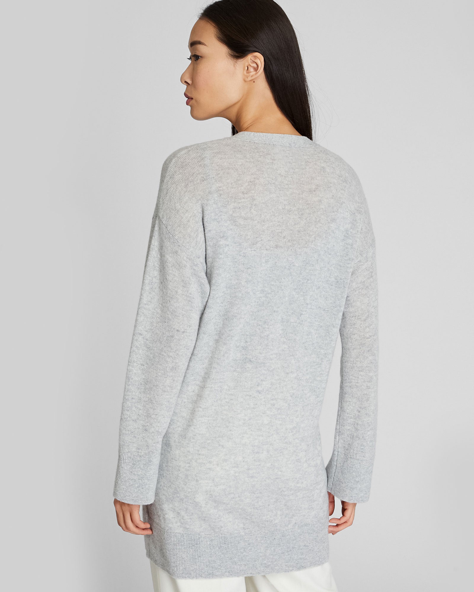 CLUB MONACO - Lofty Cashmere Cardigan - Light Heather Grey
