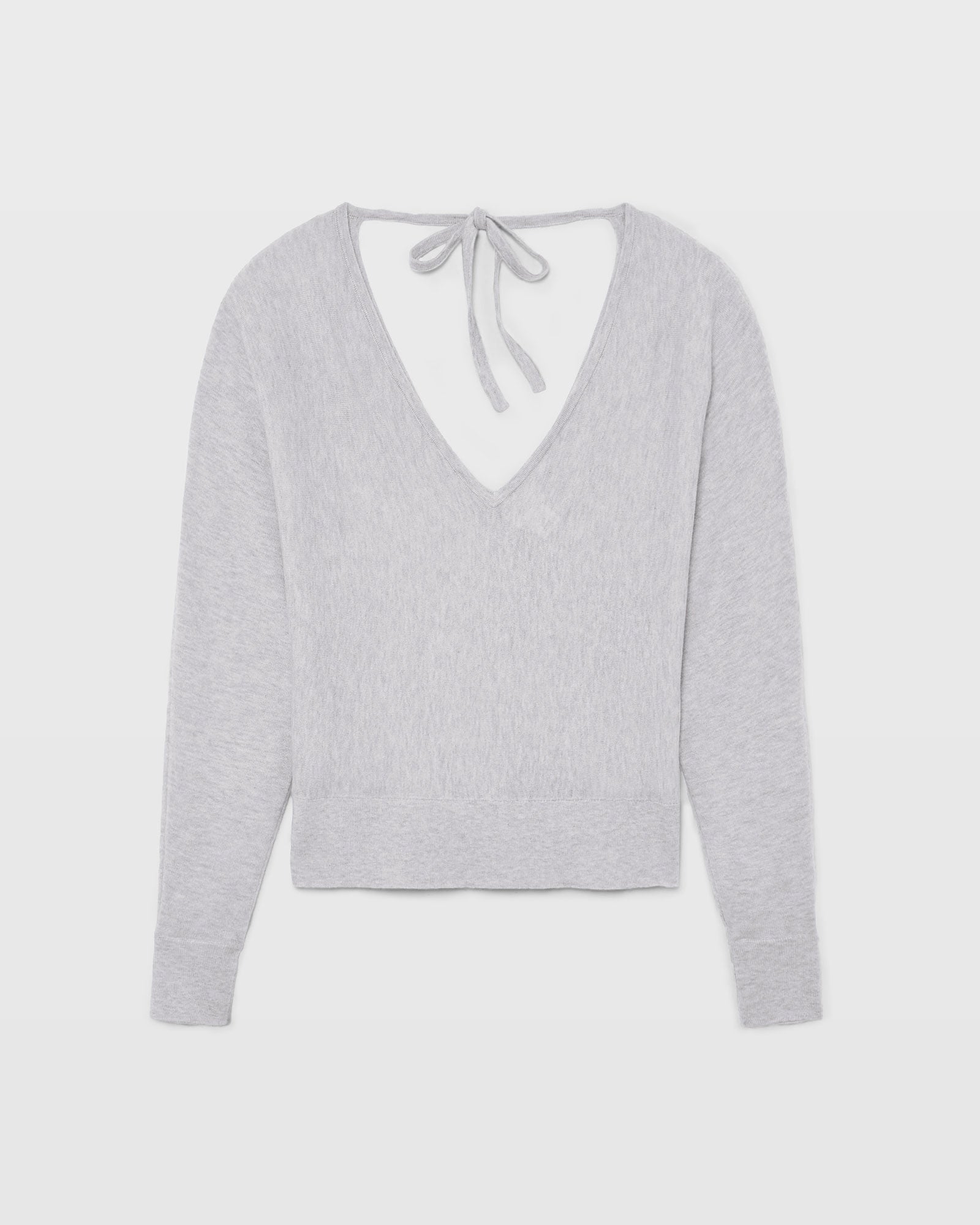 CLUB MONACO - Chandail à col en V en cachemire - Gris Chiné Clair