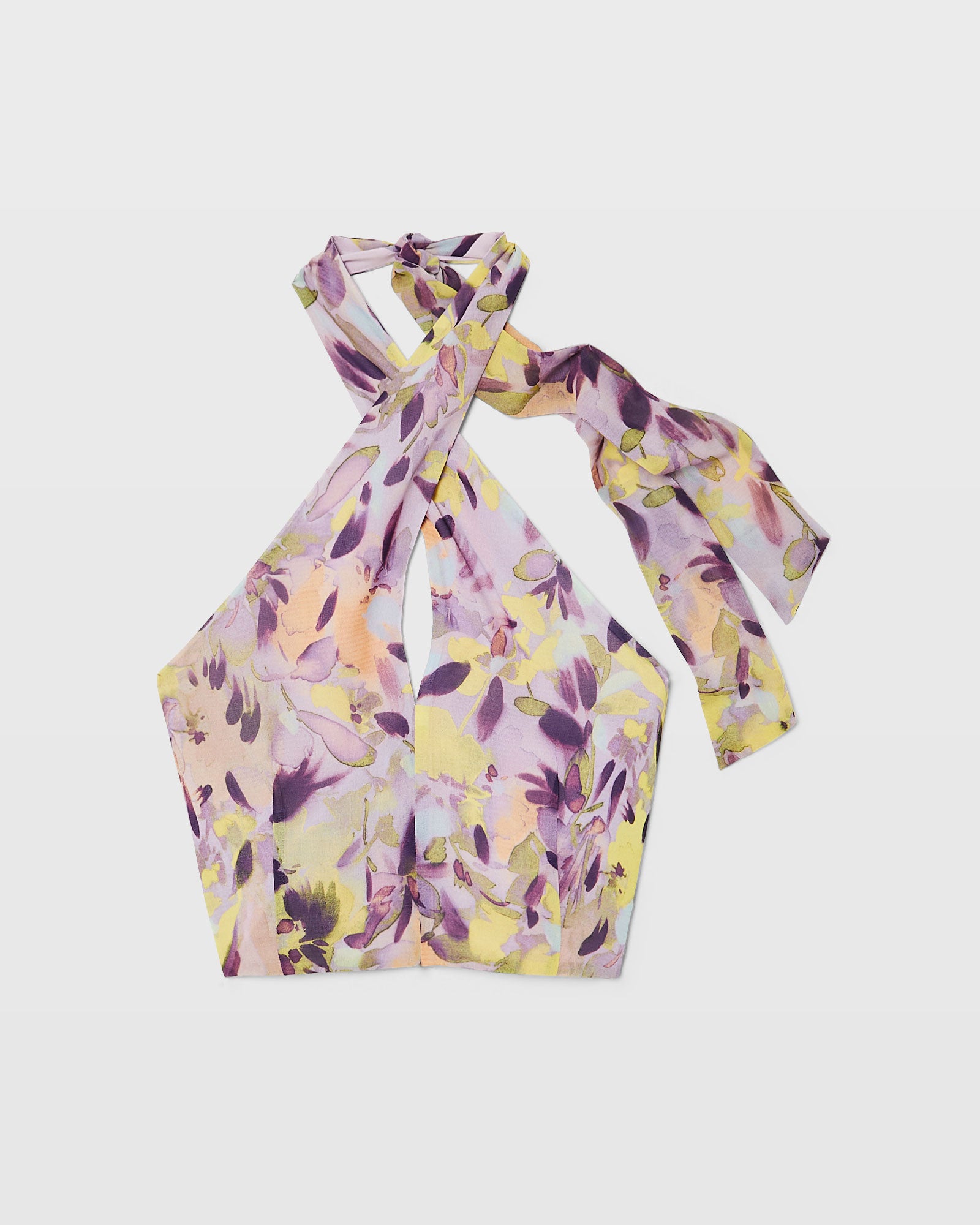 CLUB MONACO - Haut en georgette à col à licou - Base violette