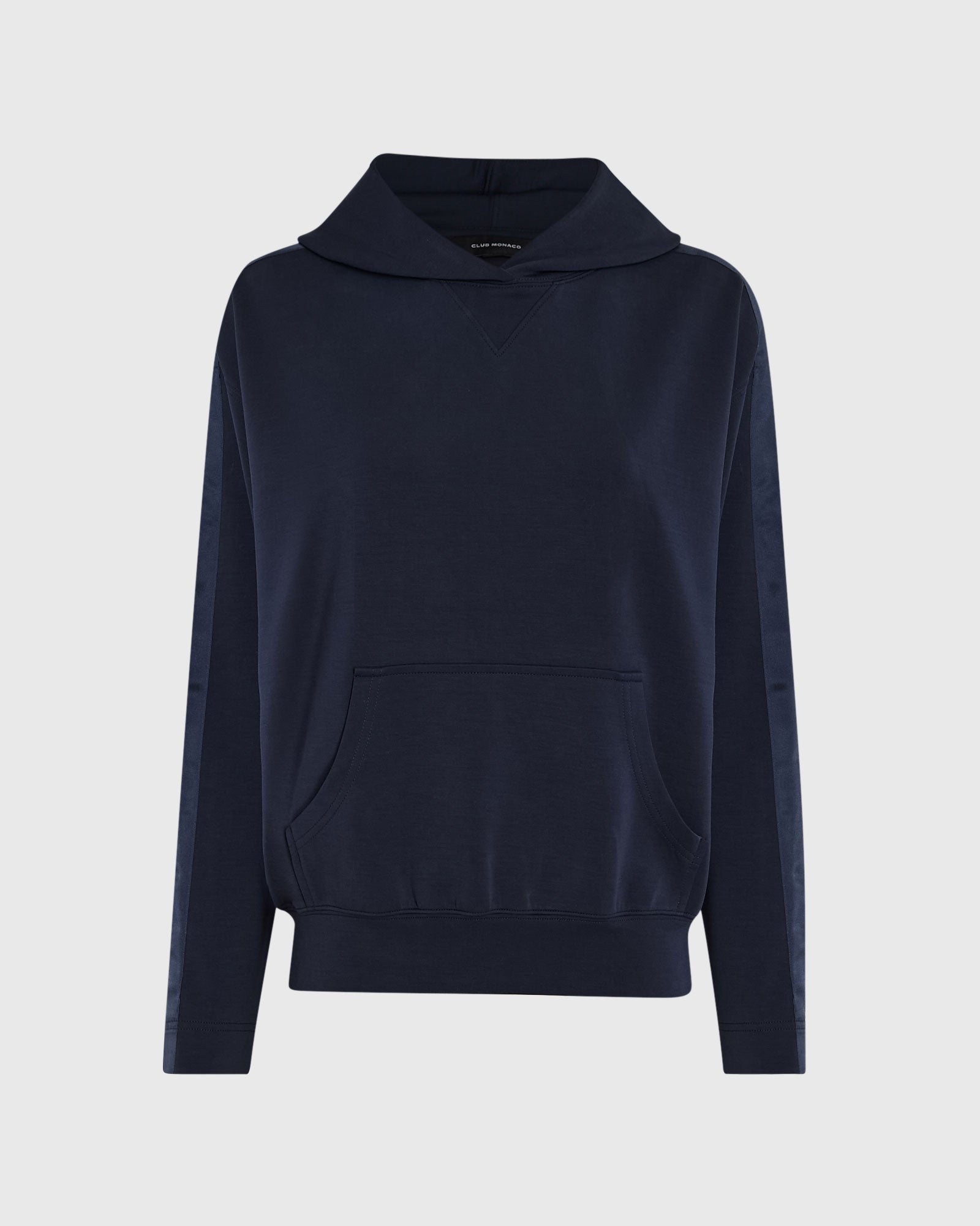 CLUB MONACO - Satin Stripe Hoodie - Navy