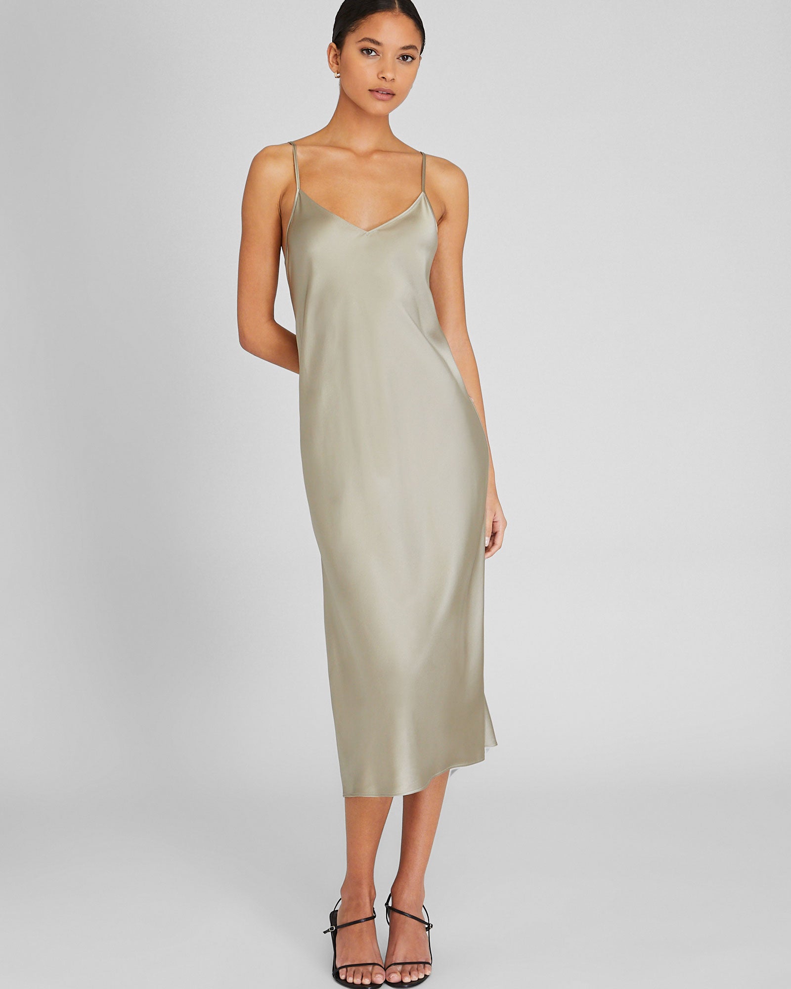 CLUB MONACO - Robe à enfiler en charmeuse de soie - Chêne