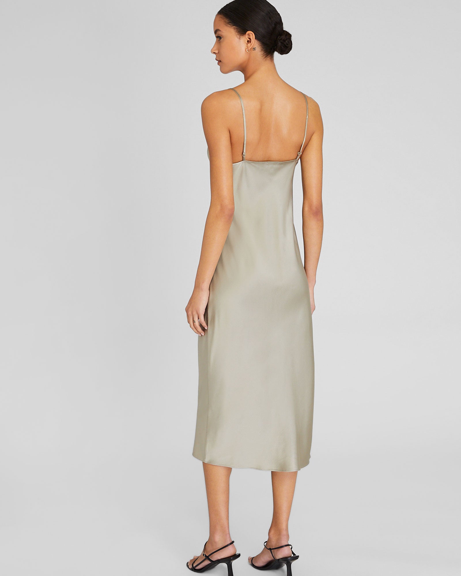 CLUB MONACO - Robe à enfiler en charmeuse de soie - Chêne