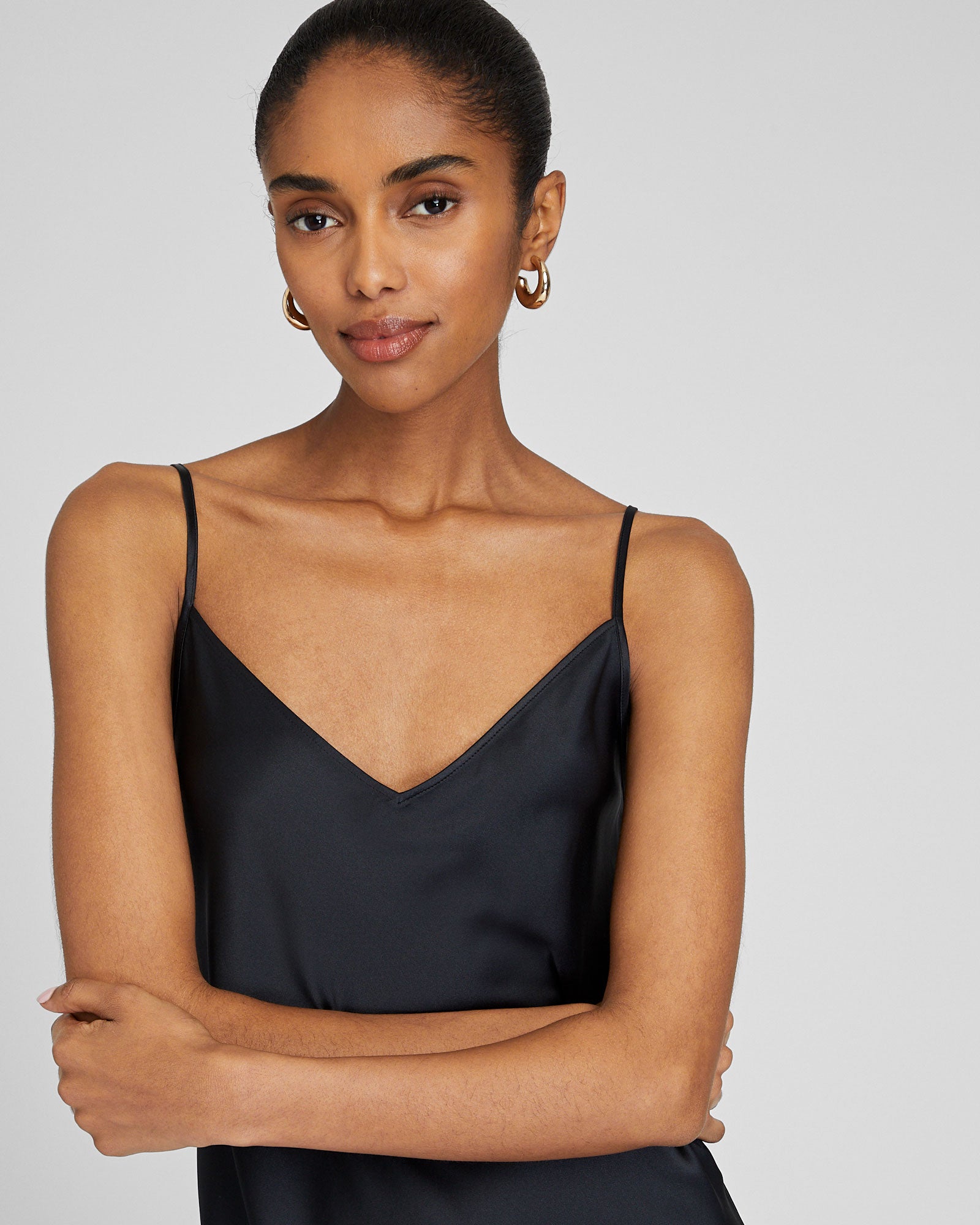 CLUB MONACO - Robe à enfiler en charmeuse de soie - Noir