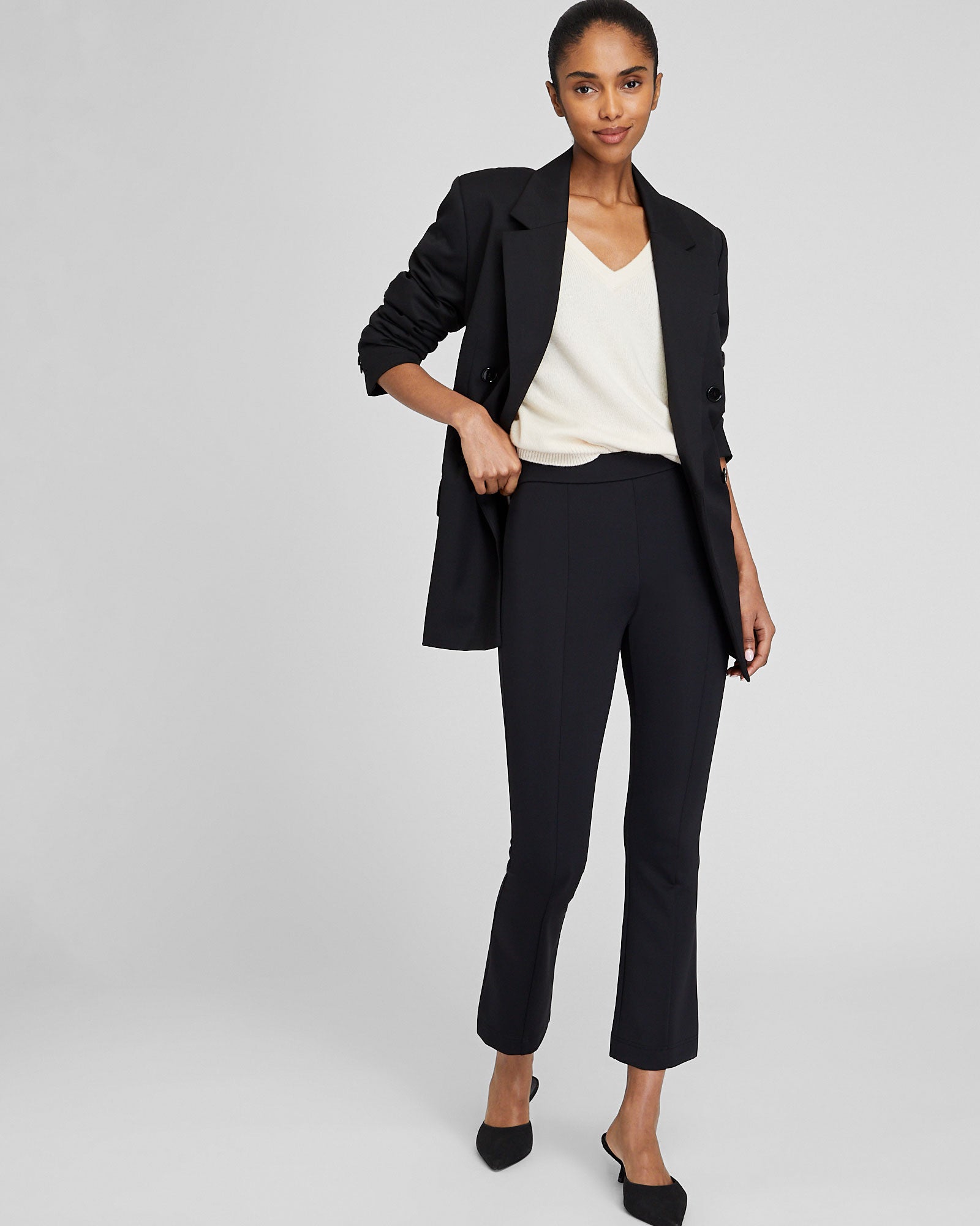 CLUB MONACO - Pantalon court et évasé - Noir