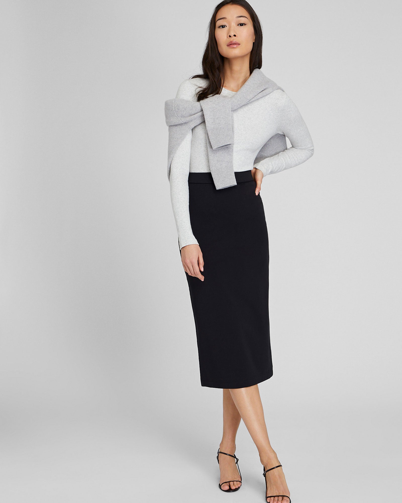 CLUB MONACO - Longline Pencil Skirt - Black