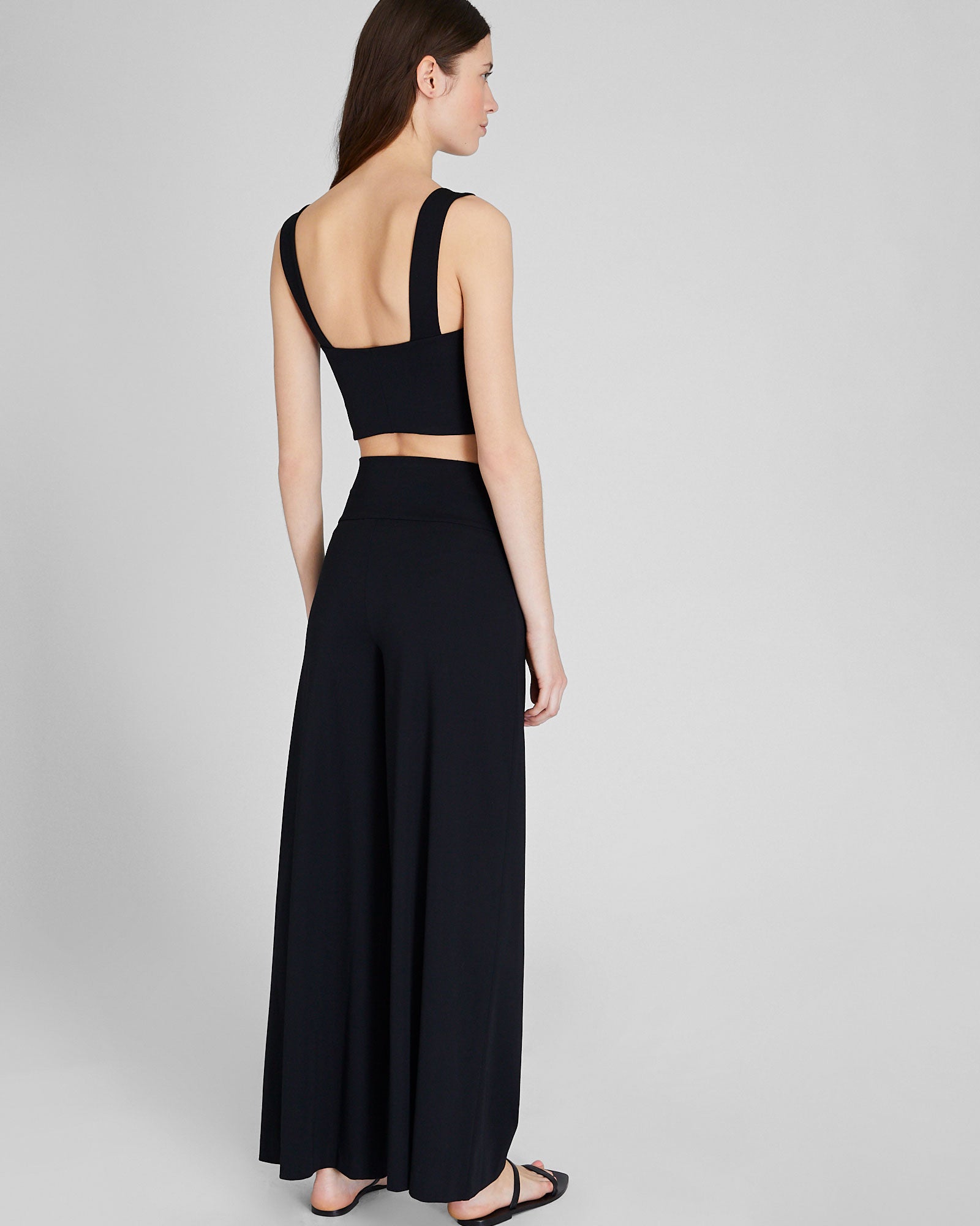 CLUB MONACO - Extra High Rise Wide Leg Knit Pant - Black