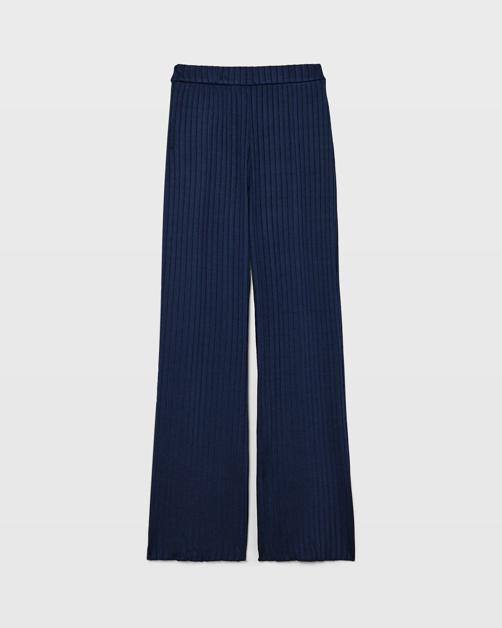 CLUB MONACO - Shiny Wide Rib Full Length Pant - Navy