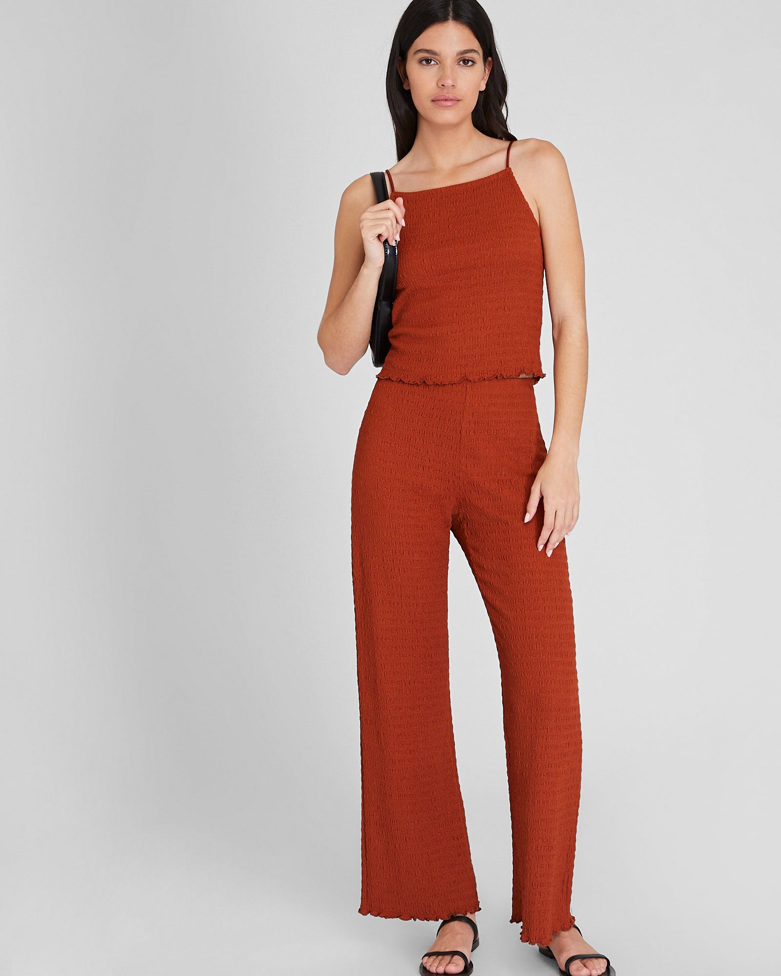 CLUB MONACO - Smock Detail Pant - Terracotta