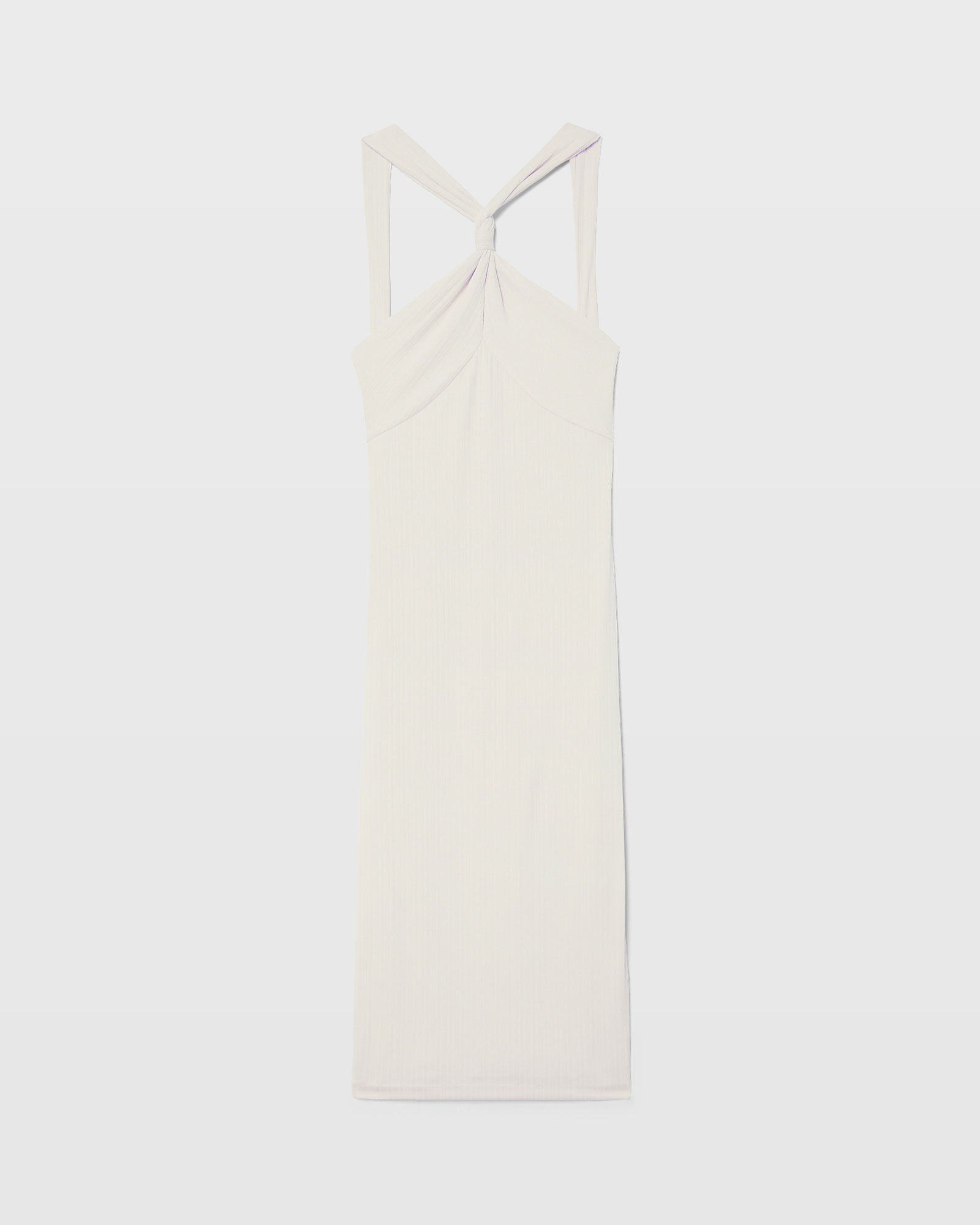 CLUB MONACO - Robe en tricot côtelé varié - Blanc Cassé