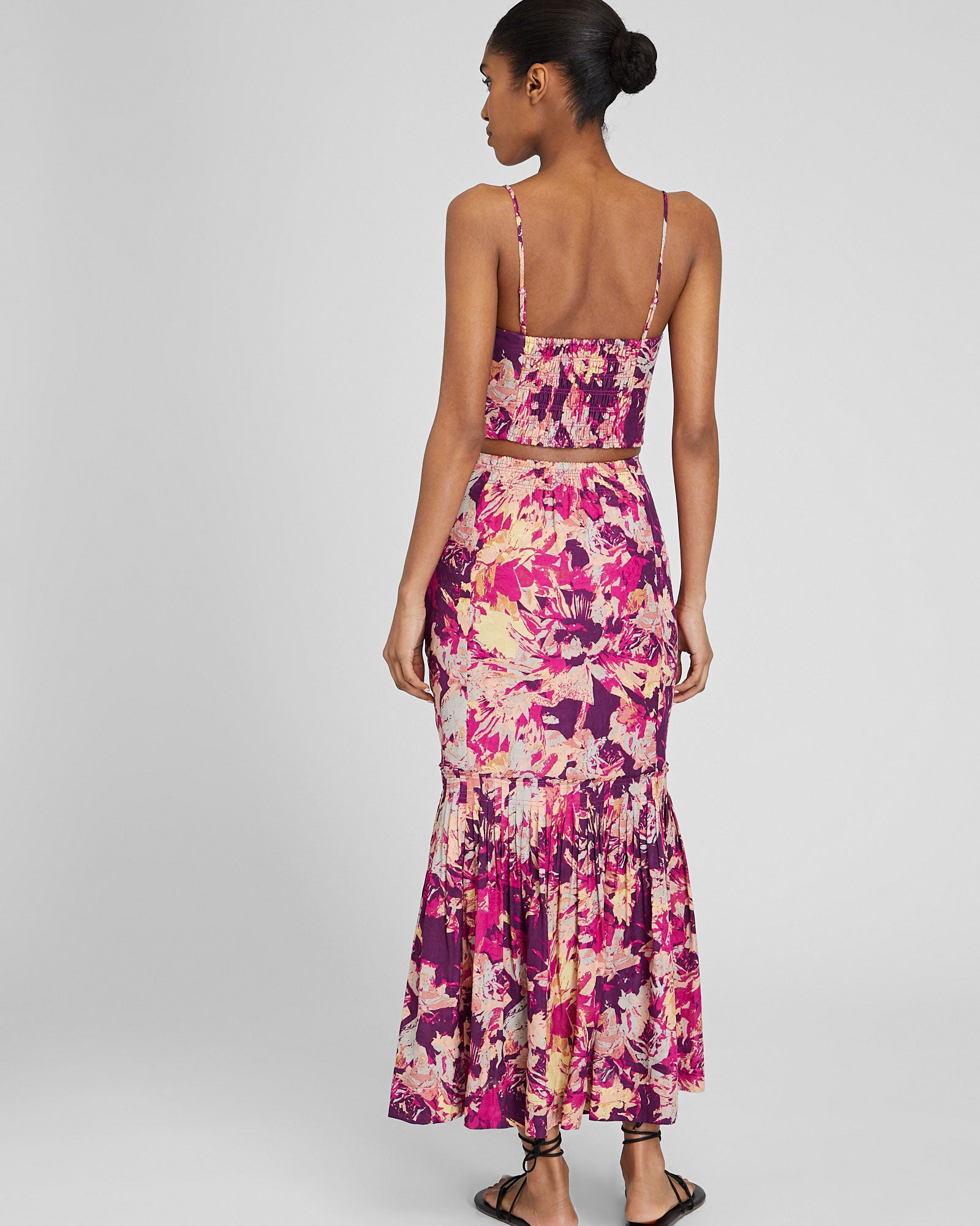 CLUB MONACO - Flounce Hem Maxi Skirt - Aster Pink