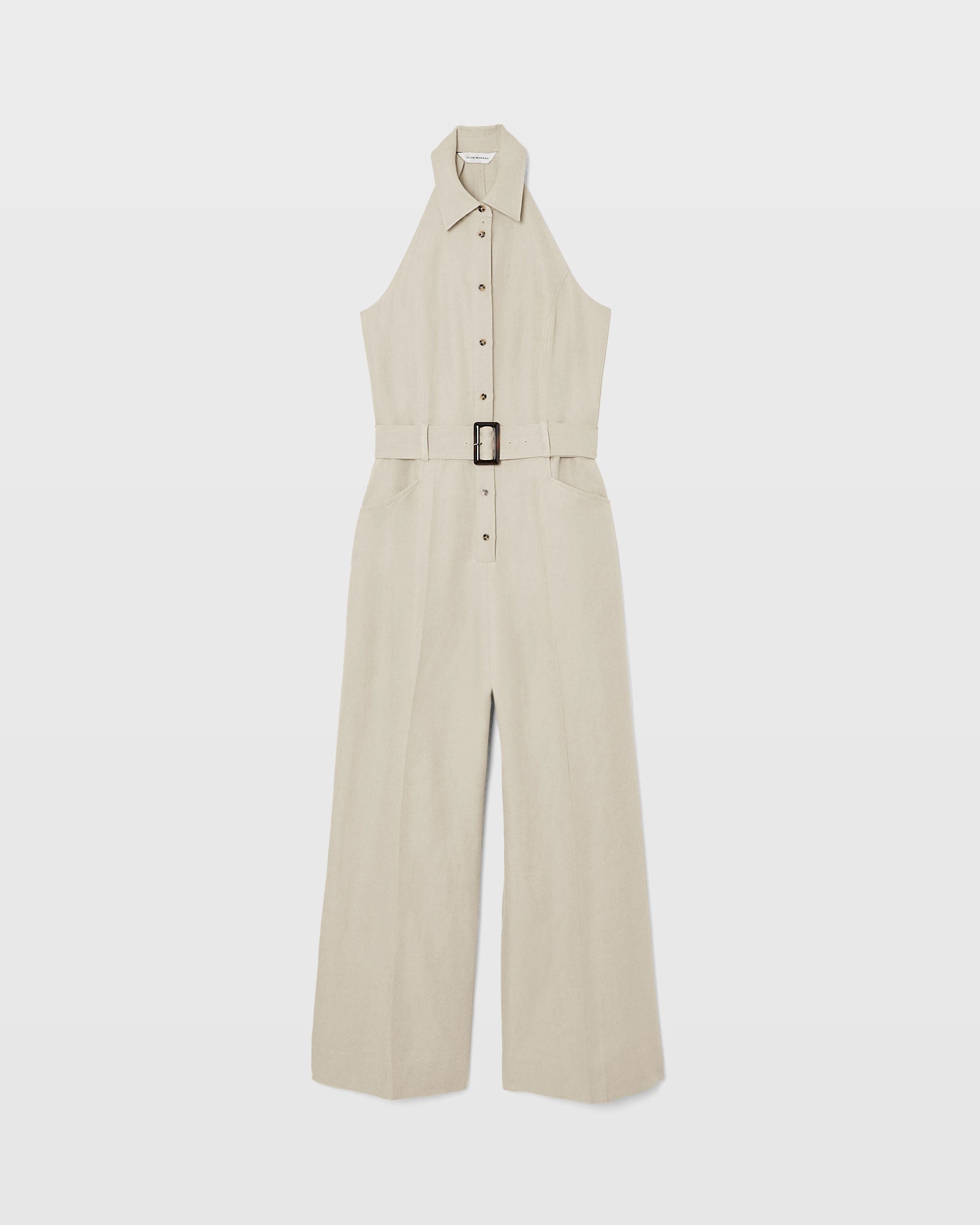 CLUB MONACO - Sleeveless Collared Jumpsuit - Tan