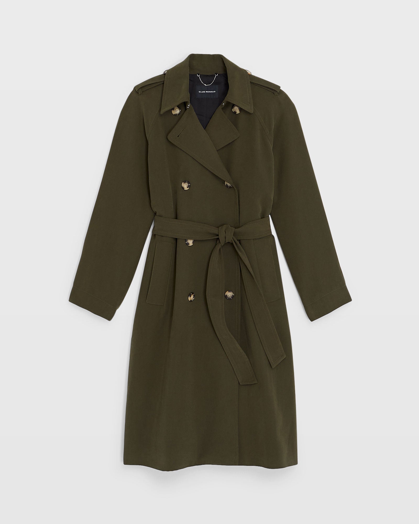 CLUB MONACO - Draped Trench - Olive Pit
