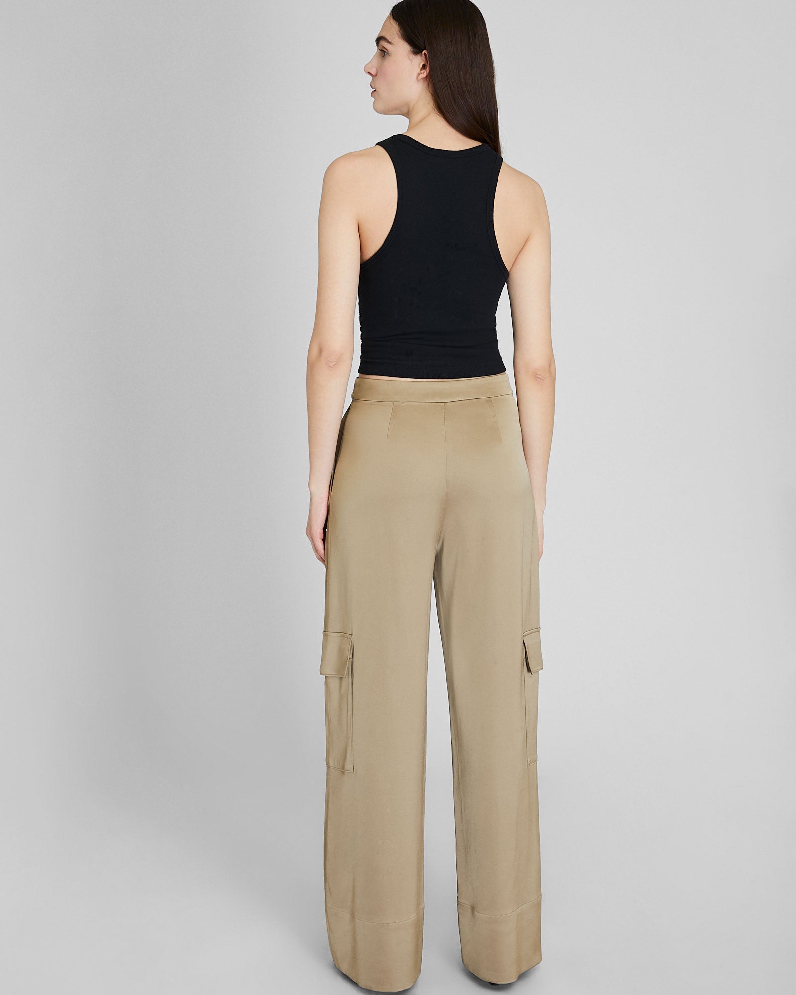 CLUB MONACO - Satin Belted Cargo Pant - Oak