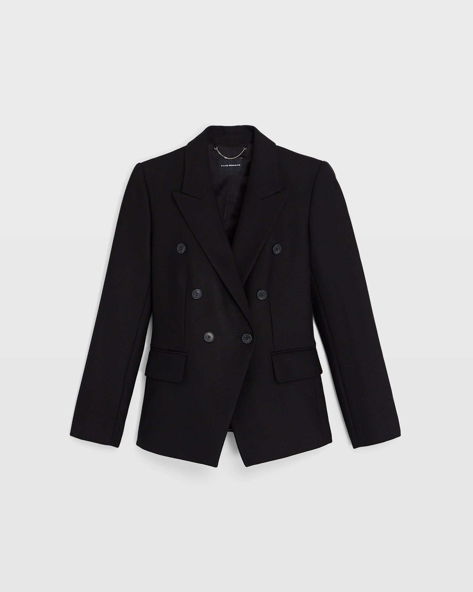 CLUB MONACO - Classic Cutaway Double Breasted Blazer - Black