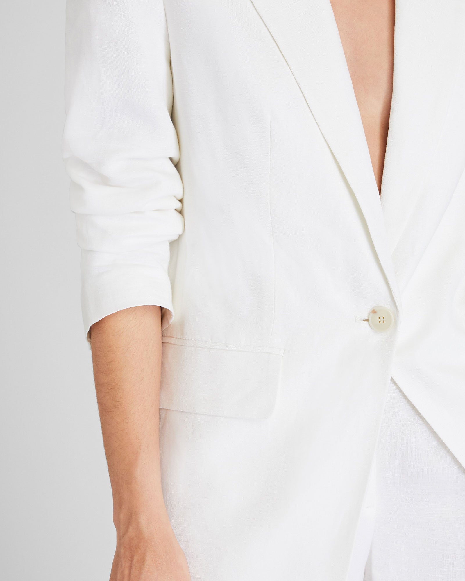 CLUB MONACO - Relaxed Single Breasted Linen-Blend Blazer - Off White