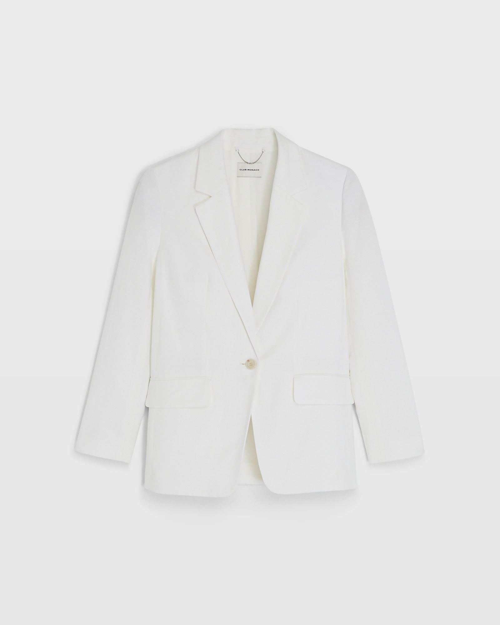 CLUB MONACO - Relaxed Single Breasted Linen-Blend Blazer - Off White