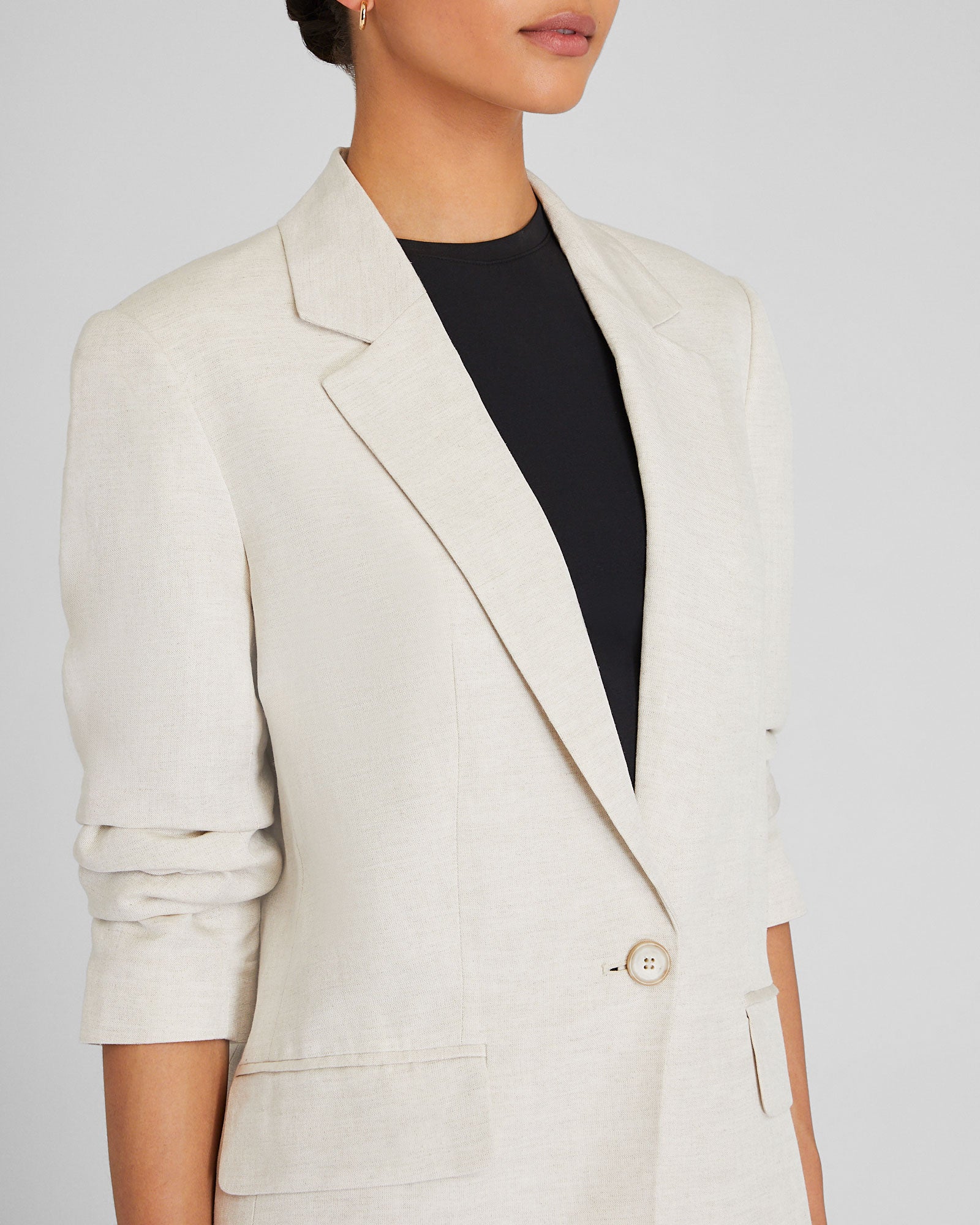 CLUB MONACO - Relaxed Single Breasted Linen-Blend Blazer - Flaxseed