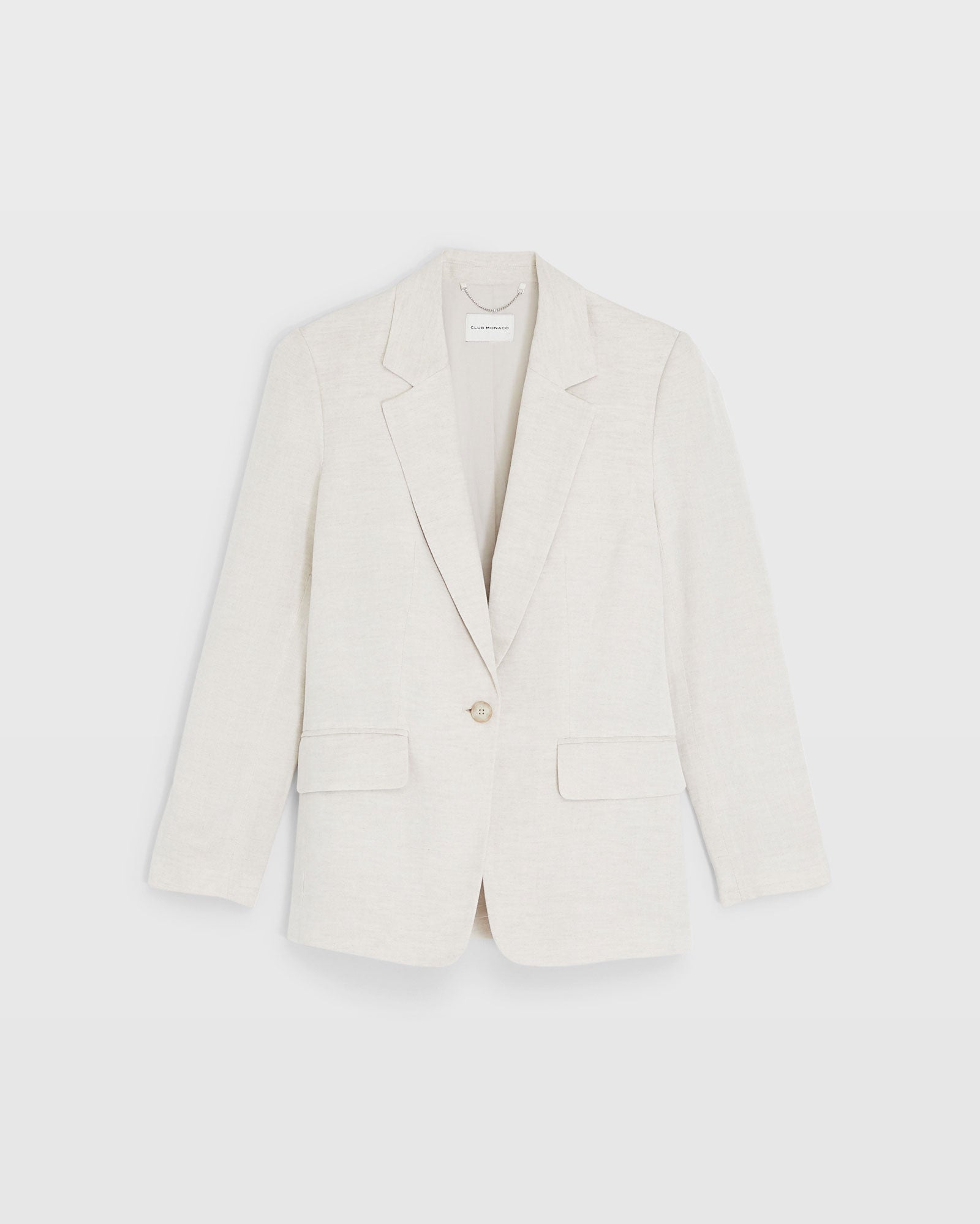 CLUB MONACO - Relaxed Single Breasted Linen-Blend Blazer - Flaxseed