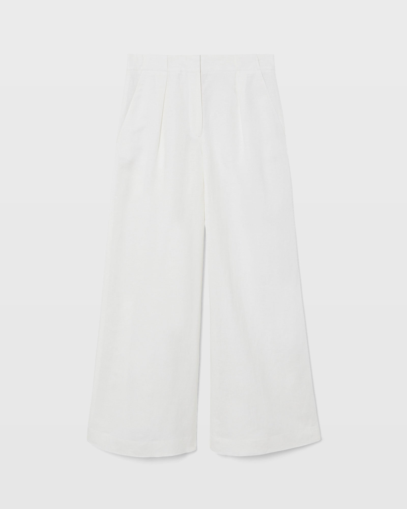 CLUB MONACO - Wide Leg Linen Blend Trouser - Off White